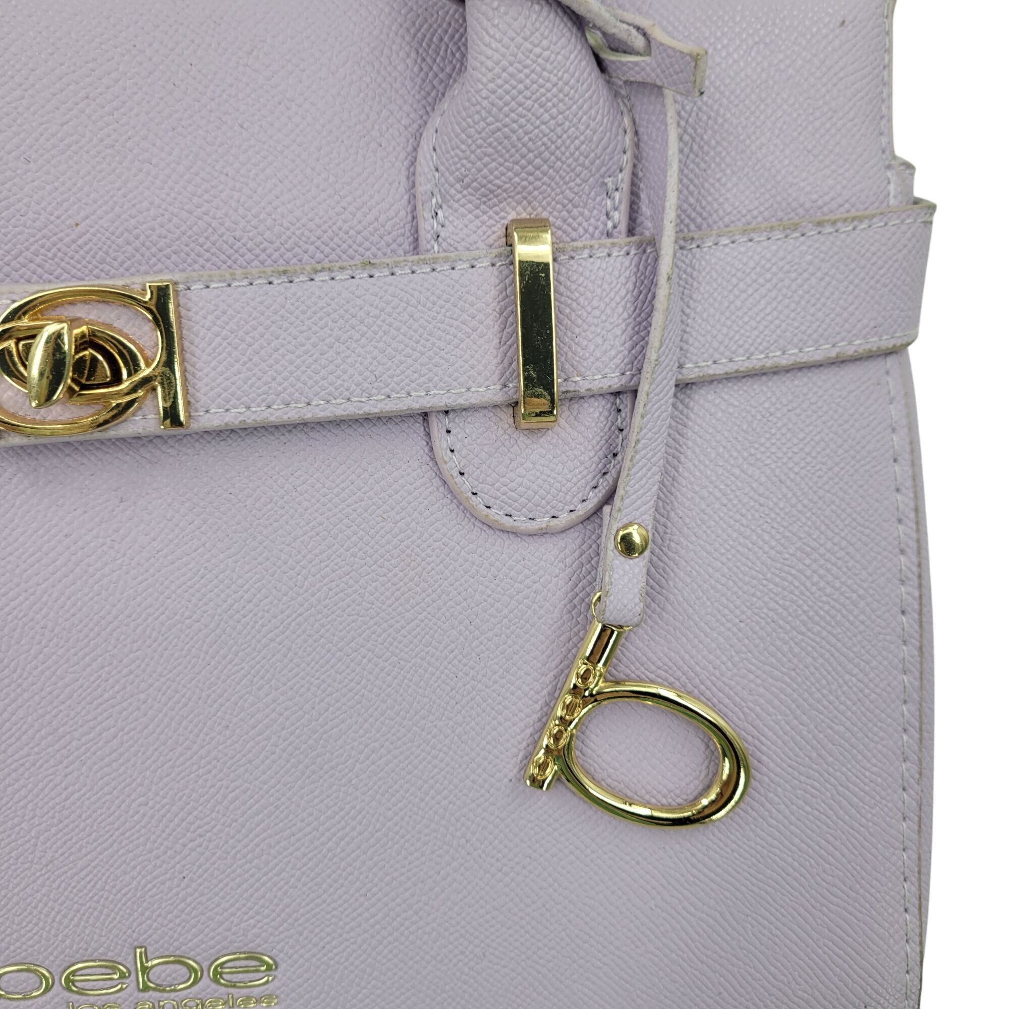 Bebe Womens Vegan Evie Satchel Bag Lilac Pastel Purple Faux
