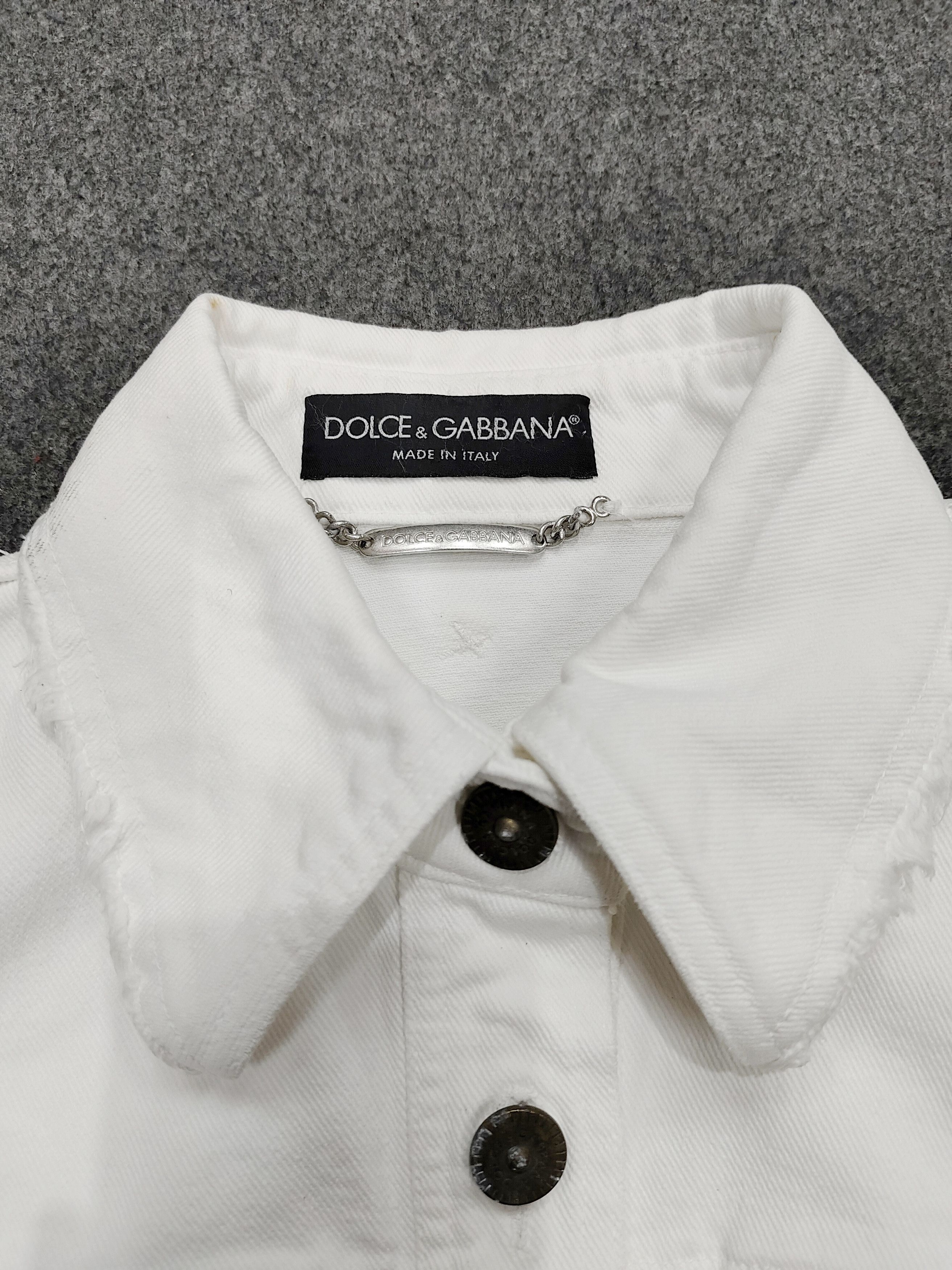 Dolce & Gabbana 00s Dolce Gabbana- Sharp Tailored Minimalist Denim Jacket Size M / US 6-8 / IT 42-44 - 6 Thumbnail