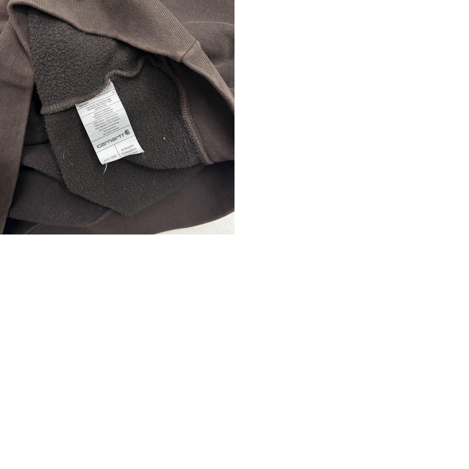 Carhartt Carhartt Hoodie Mens XL Brown Fleece Pullover Pullover Hooded Lined Pockets Logo Knit Crew Neck Winter Regular Fit Sweatshirt Shirt Size US XL / EU 56 / 4 - 10 Thumbnail