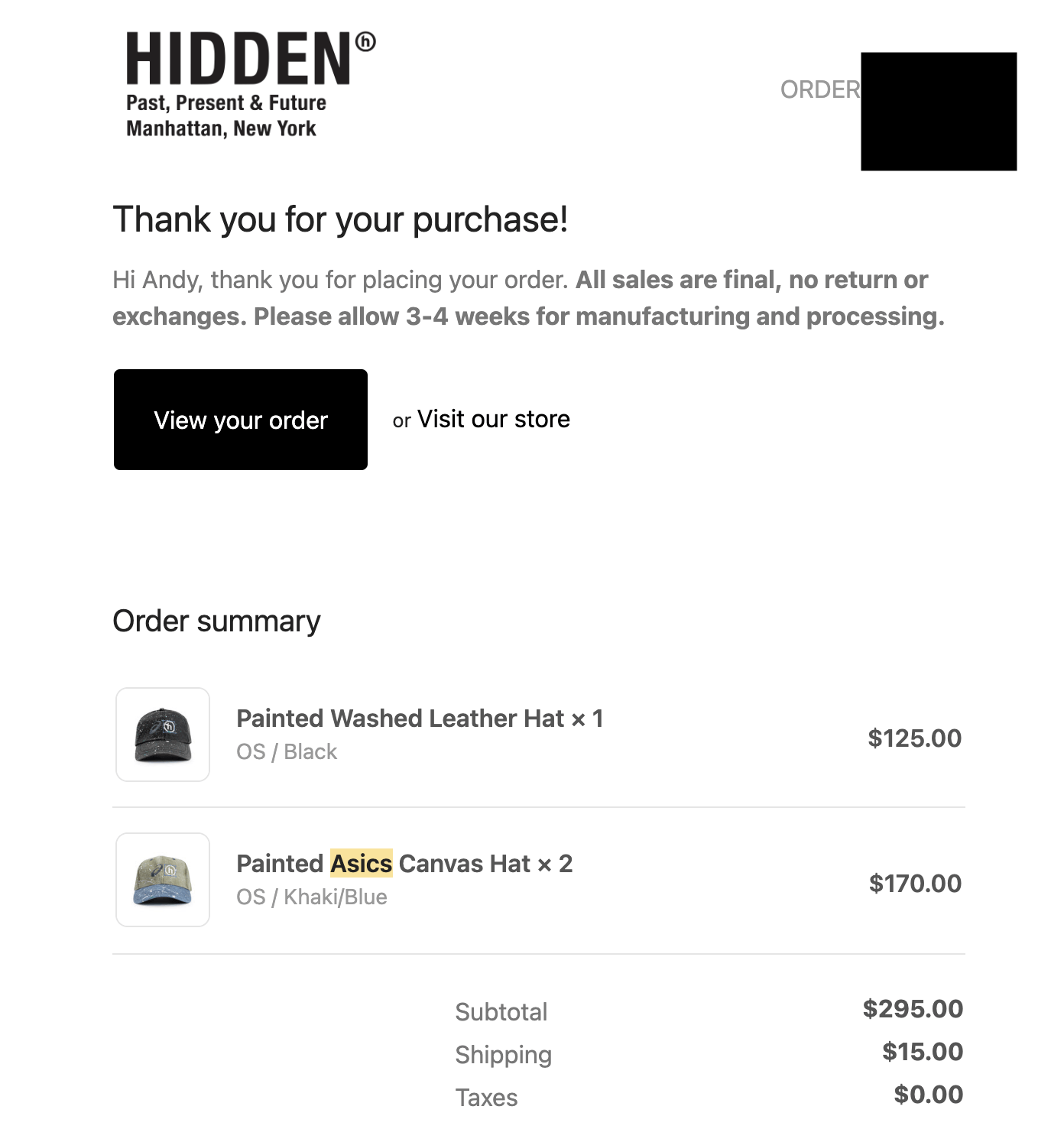 Asics × HIDDEN Painted Washed Leather Hat - Black Size ONE SIZE - 19 Thumbnail