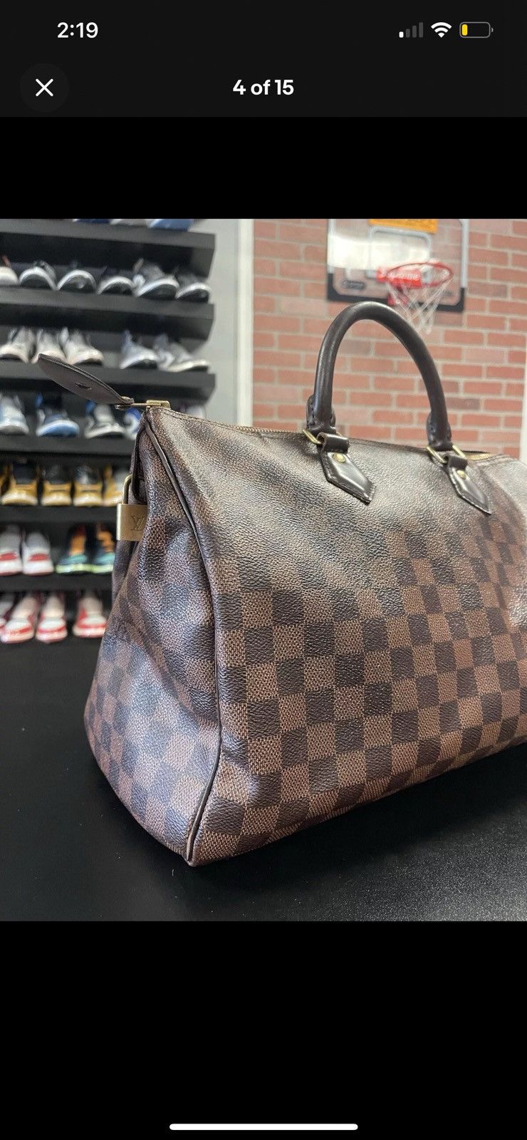 Louis Vuitton Louis Vuitton Speedy Duffle 35 Brown Canvas Damier Ebene Size ONE SIZE - 3 Thumbnail