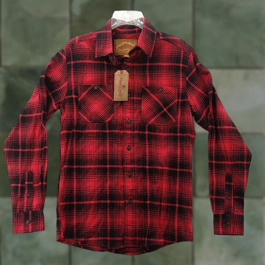 Camel Red Camel Button-Up Shirt Mens Small Red Plaid Flannel Long Sleeve Easy Care Size US S / EU 44-46 / 1 - 1 Thumbnail