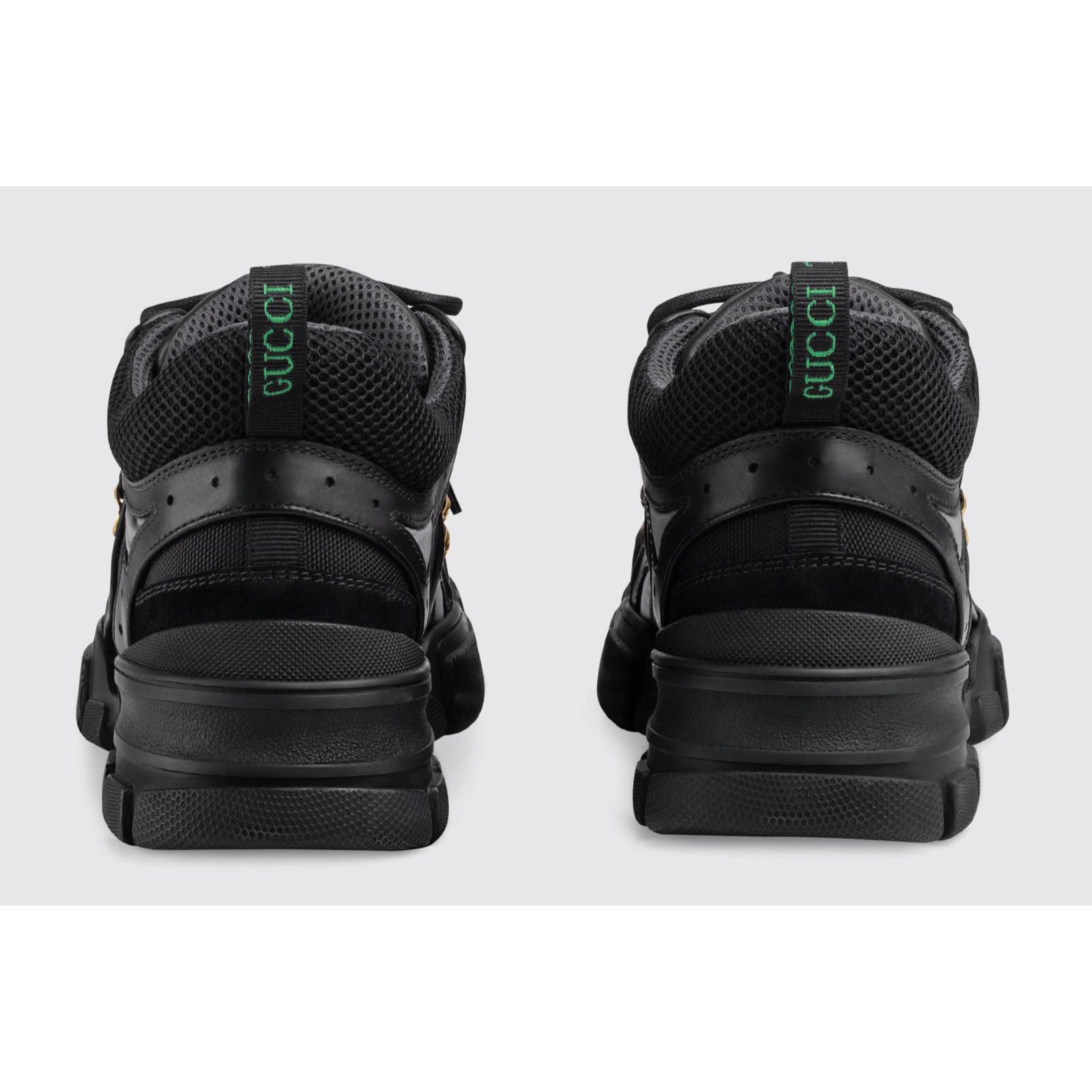 Gucci Gucci Mens Flashtrek Journey Black Leather Hiker Size US 8 / EU 41 - 10 Thumbnail
