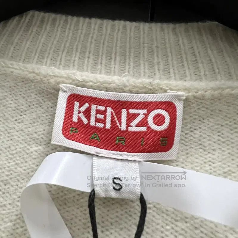 Kenzo KENZO Wool Logo Cropped Sweater in Cream . Size S / US 4 / IT 40 - 2 Thumbnail