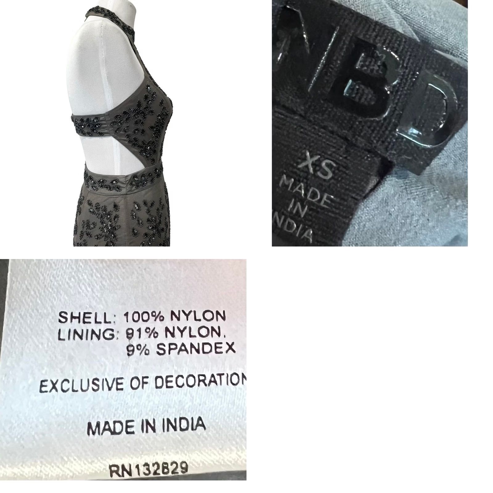 NBD NBD x REVOLVE Gabriela Dress in Steel Gray Mini Beaded Halter XS Dress Womens (XS) - Gray Size XS / US 0-2 / IT 36-38 - 9 Thumbnail