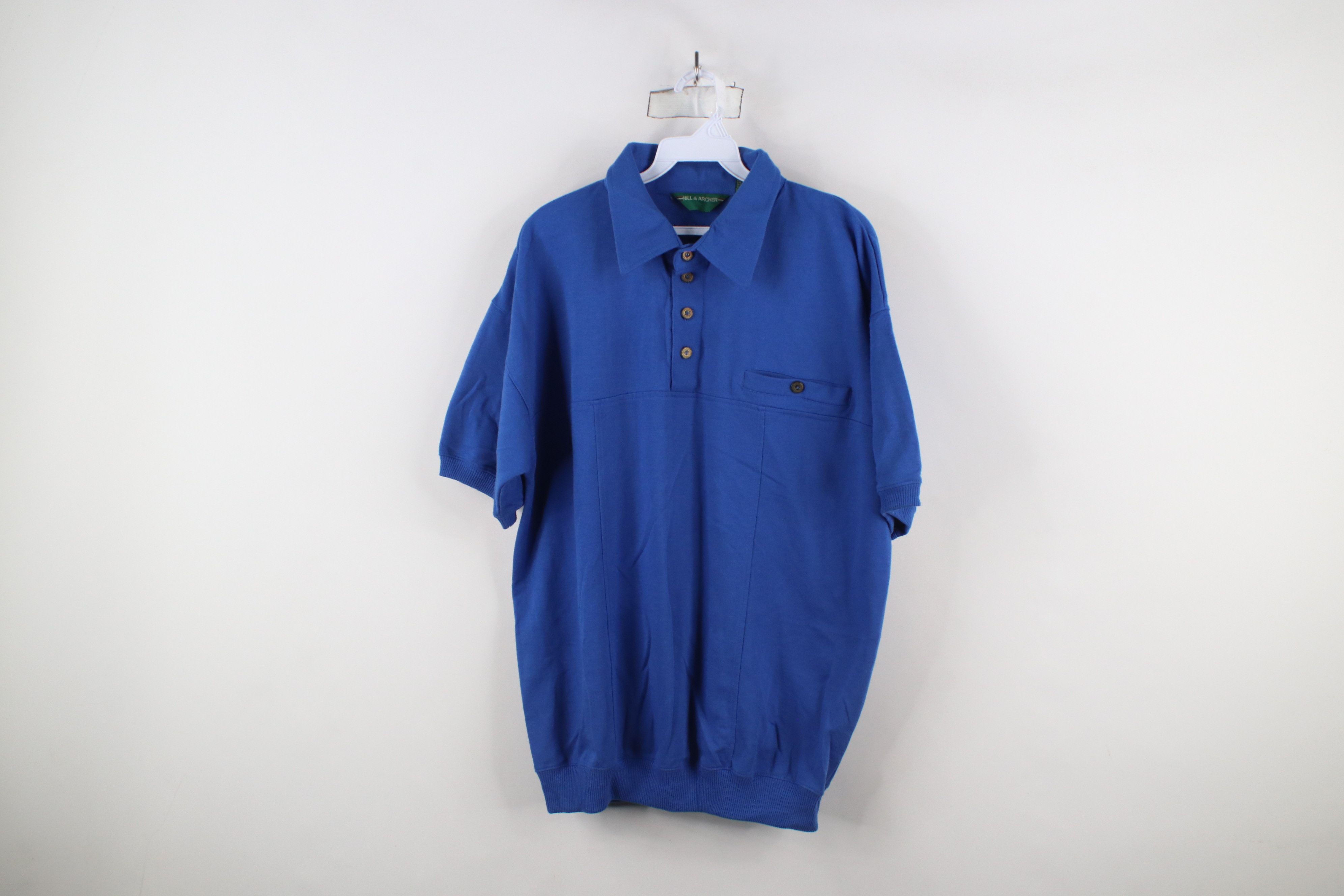Vintage Vintage 90s Streetwear Short Sleeve Pullover Polo Shirt Blue Size US L / EU 52-54 / 3 - 1 Thumbnail