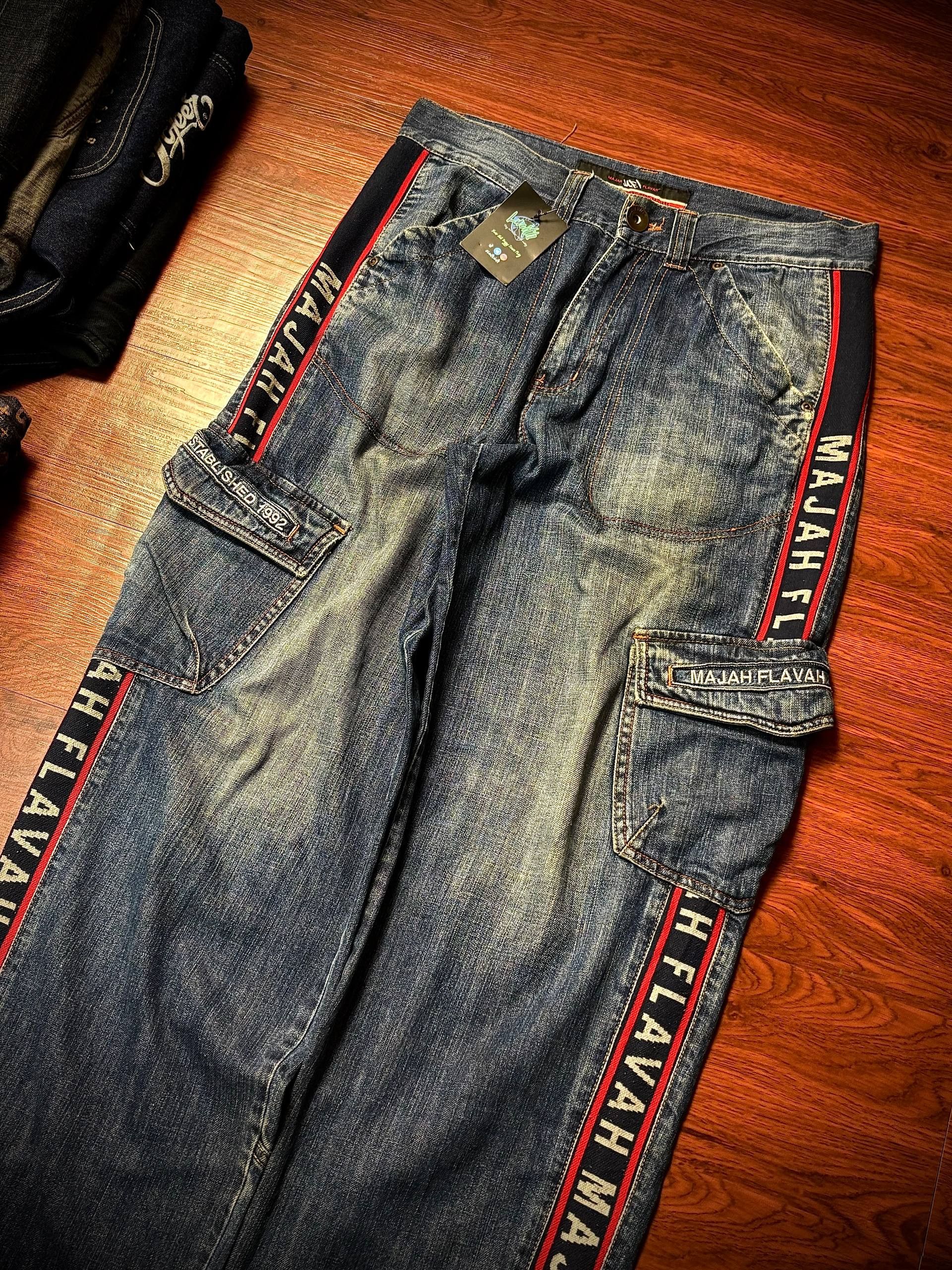 JNCO Vintage Underground Hip Hop Majah Flavah Big Side Taps Size US 32 / EU 48 - 2 Thumbnail