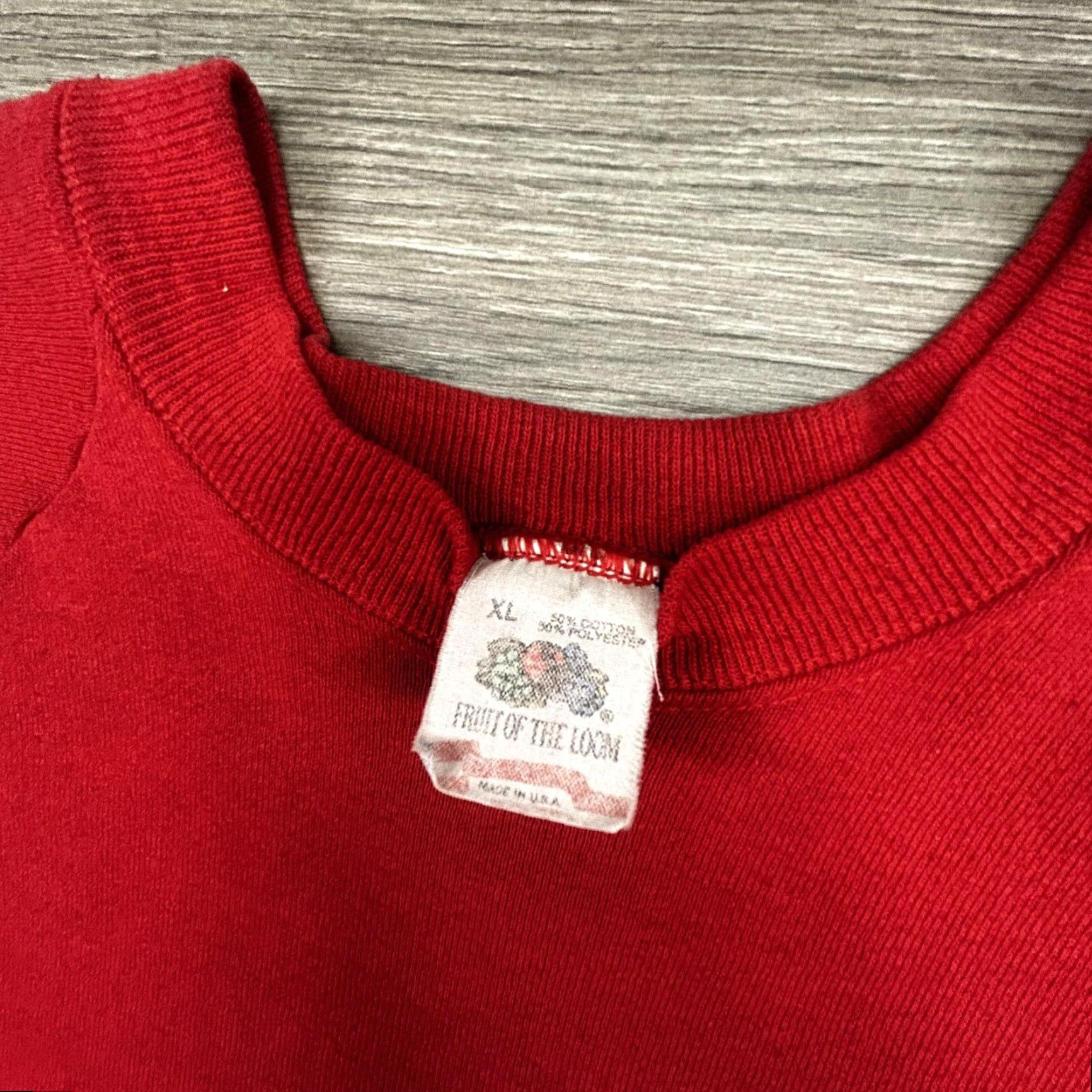 Fruit Of The Loom Vintage Fruit of the Loom Sweatshirt Mens XL Red Raglan Made in USA Size US XL / EU 56 / 4 - 6 Thumbnail