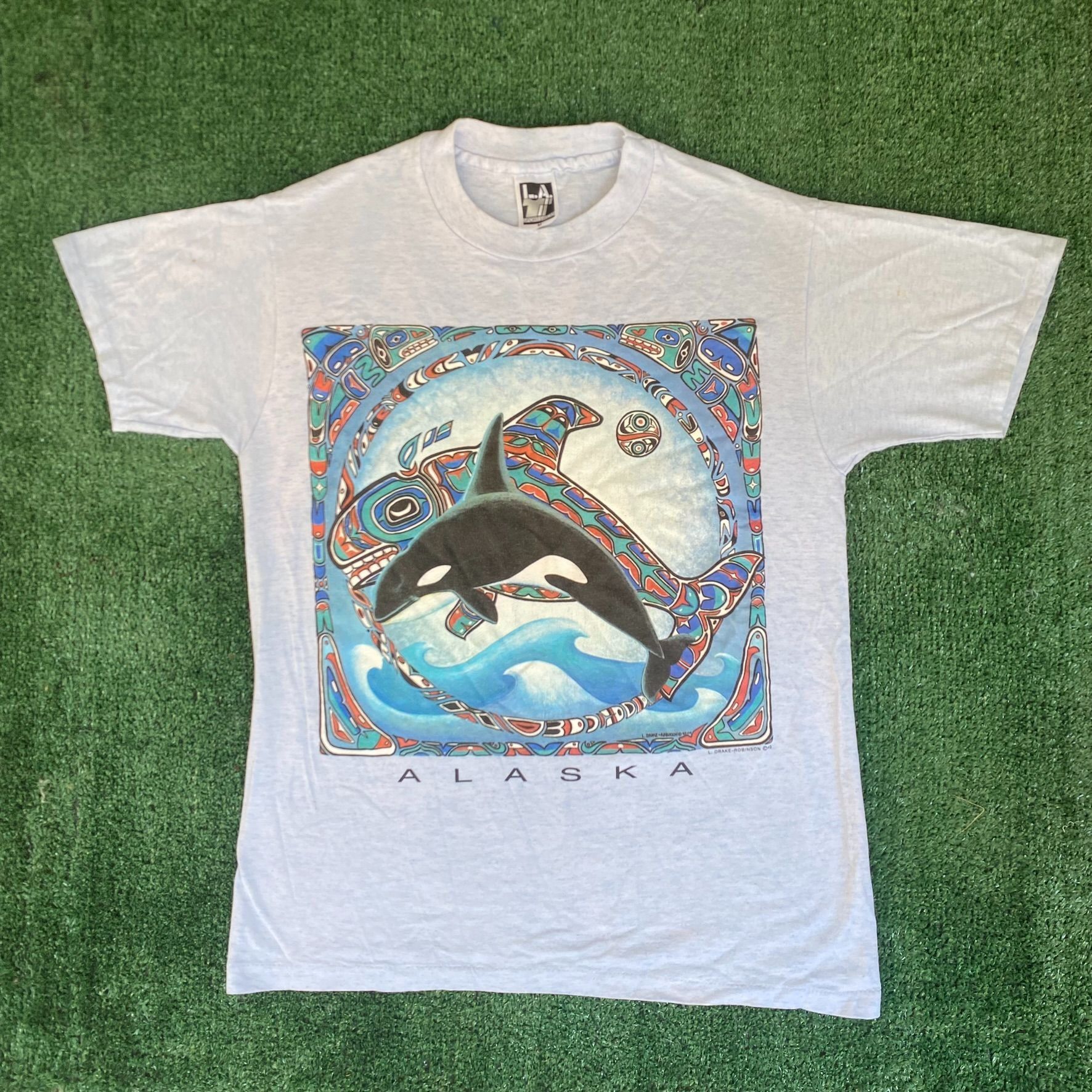 Vintage Vintage 80s Alaska Nature Shirt Killer Whale Orca Animal Tee Size US M / EU 48-50 / 2 - 1 Thumbnail