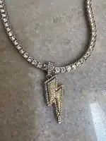 Jewelry 4mm Lightning Zircon Tennis Chain Iced Out Bling Necklace Size ONE SIZE - 4 Thumbnail