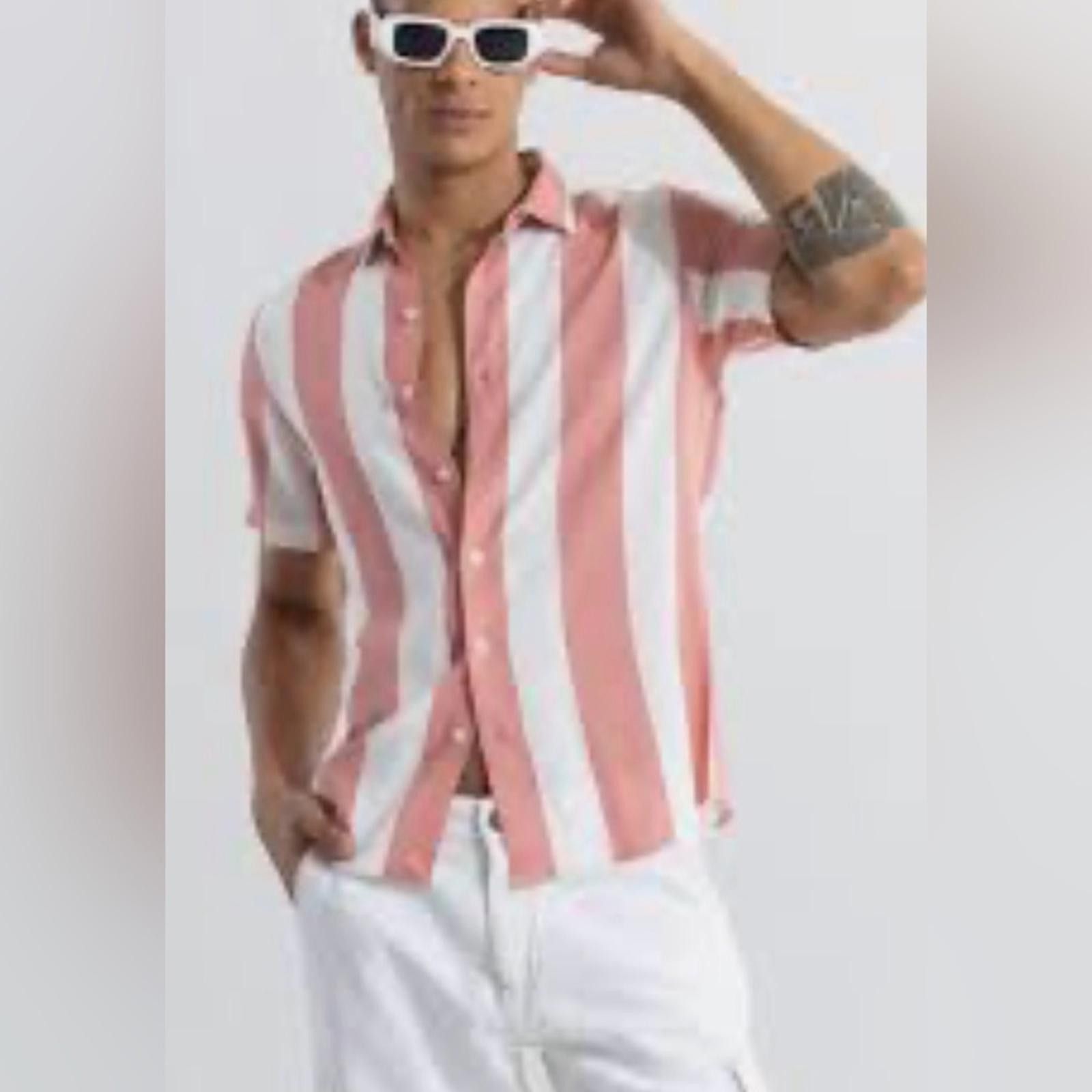 Cactus Plant Flea Market Cactus Pink & White Vertical Stripe Button-Down Shirt Size US XL / EU 56 / 4 - 1 Thumbnail