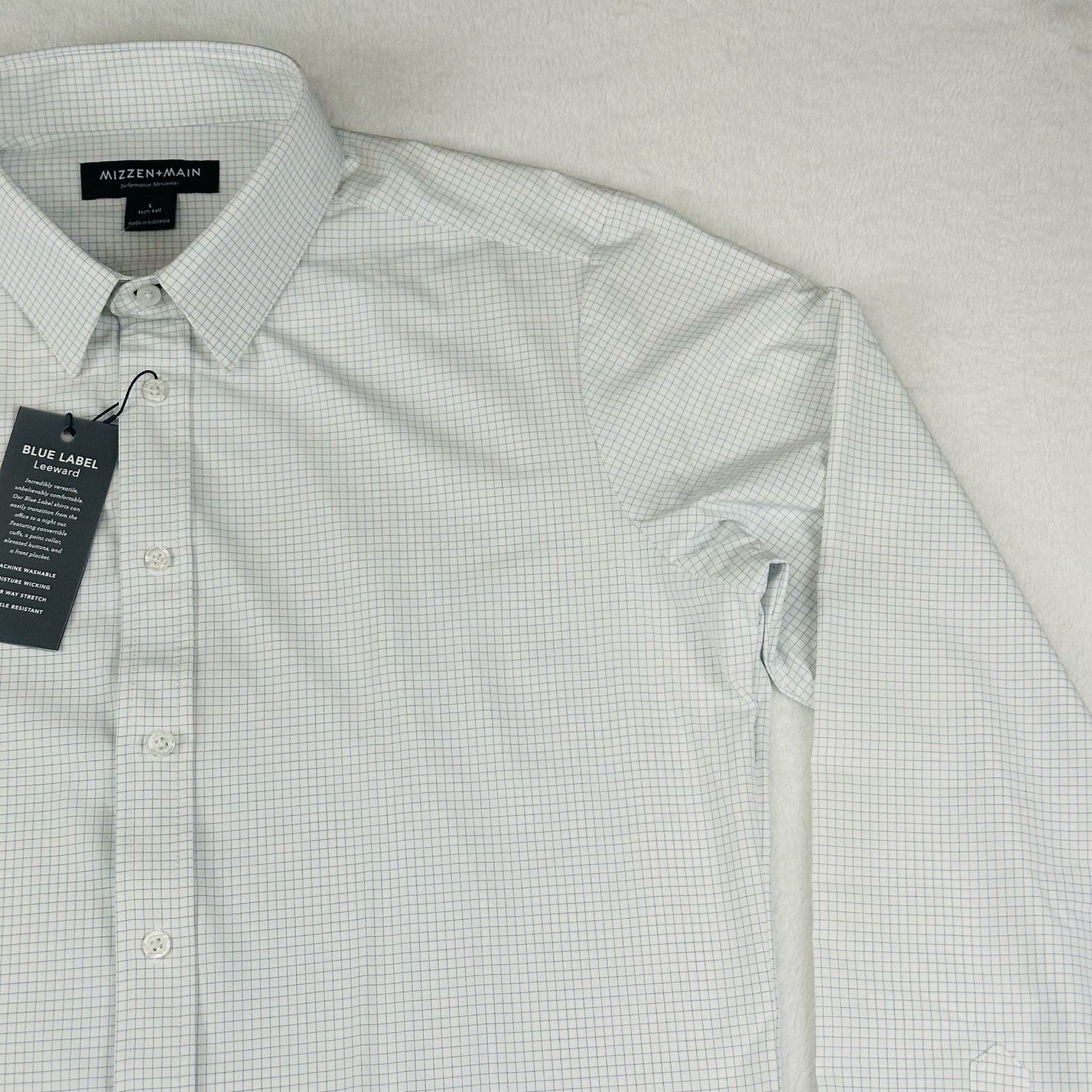 Mizzen+Main Mizzen+Main Men’s Large Leeward White Long Sleeve Shirt Size US L / EU 52-54 / 3 - 3 Thumbnail