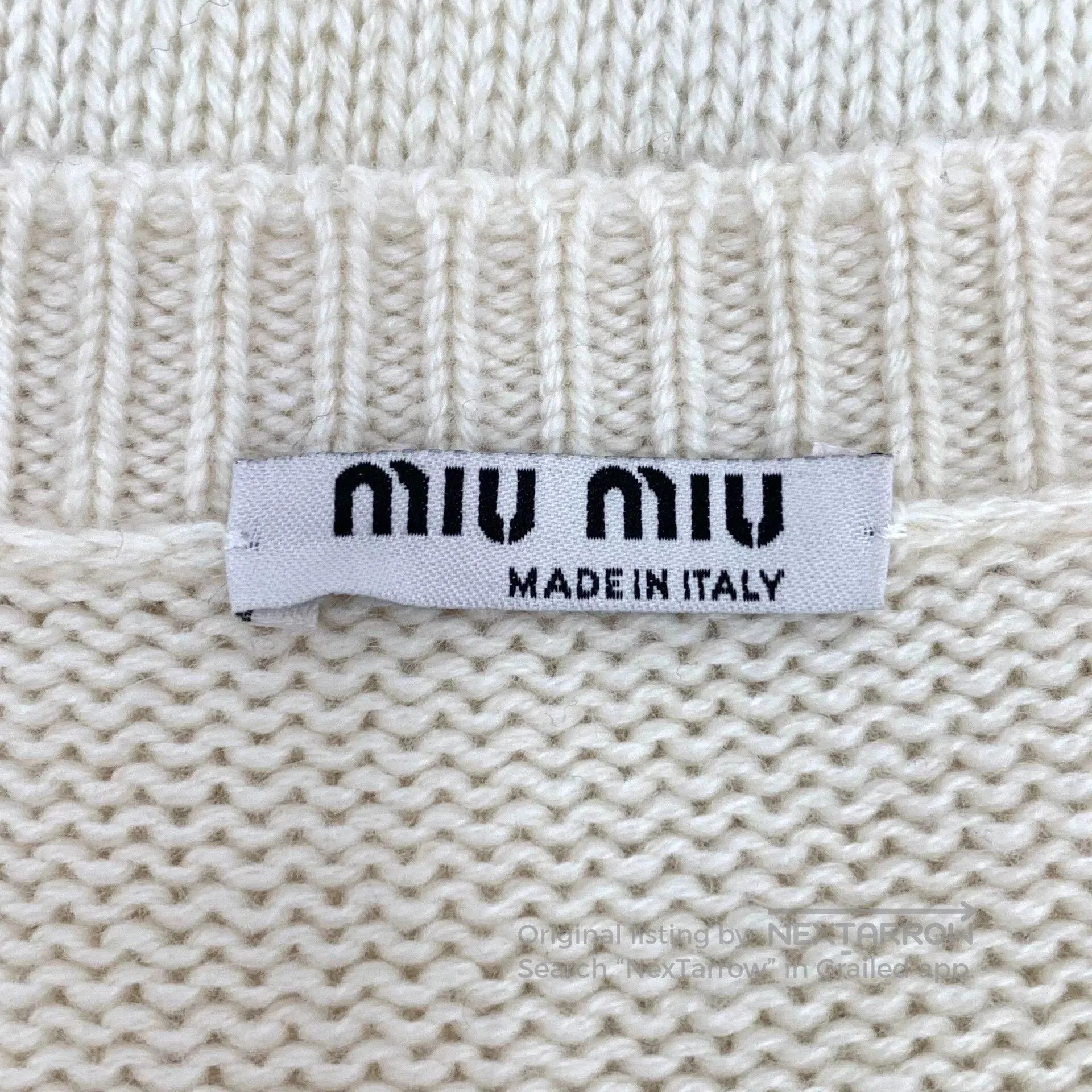 Miu Miu beige jeweled bow button. Size M / US 6-8 / IT 42-44 - 5 Thumbnail
