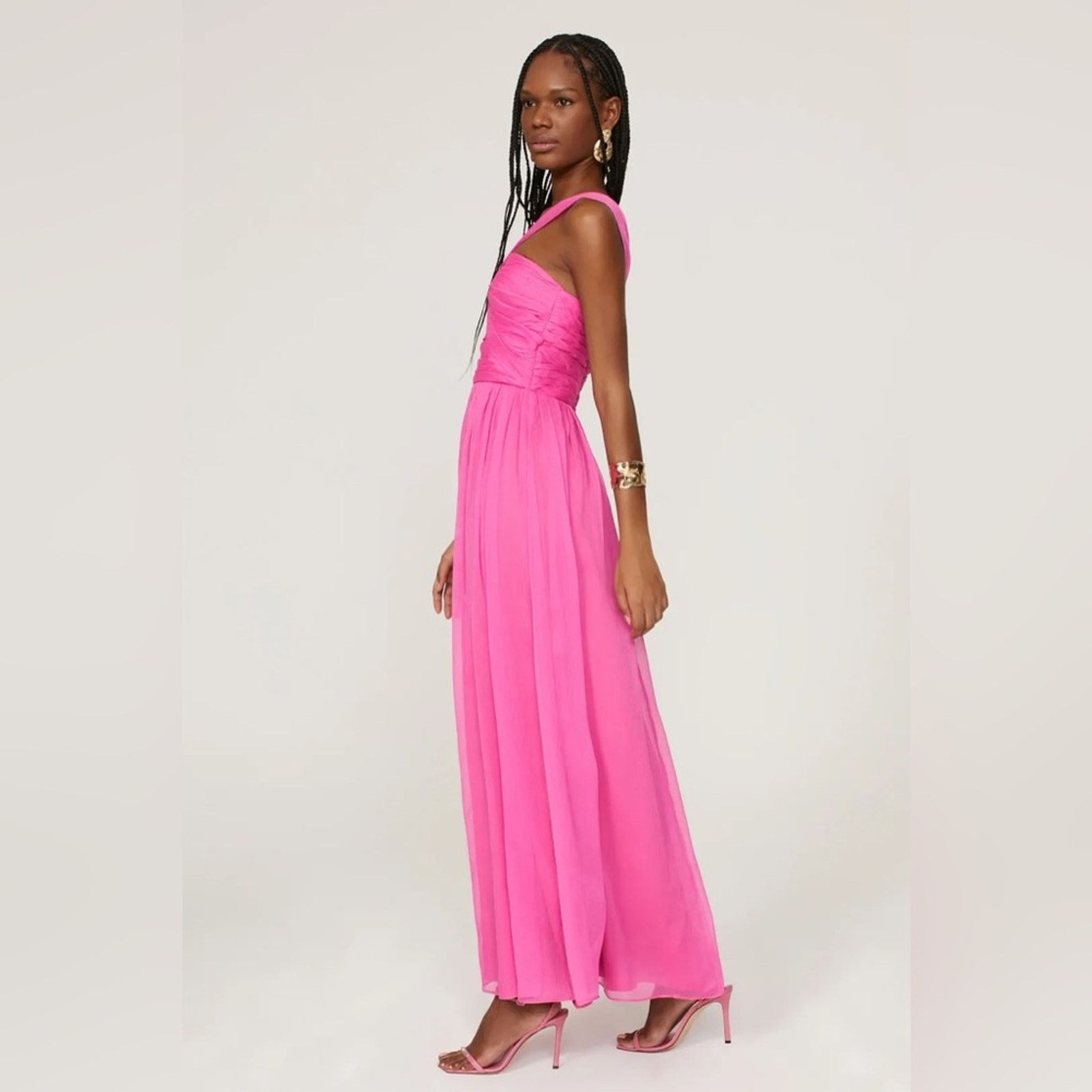 Adam Lippes Adam Lippes Size 14 Hot Pink Knot Front MaxiGown Dress Size XL / US 12-14 / IT 48-50 - 2 Thumbnail