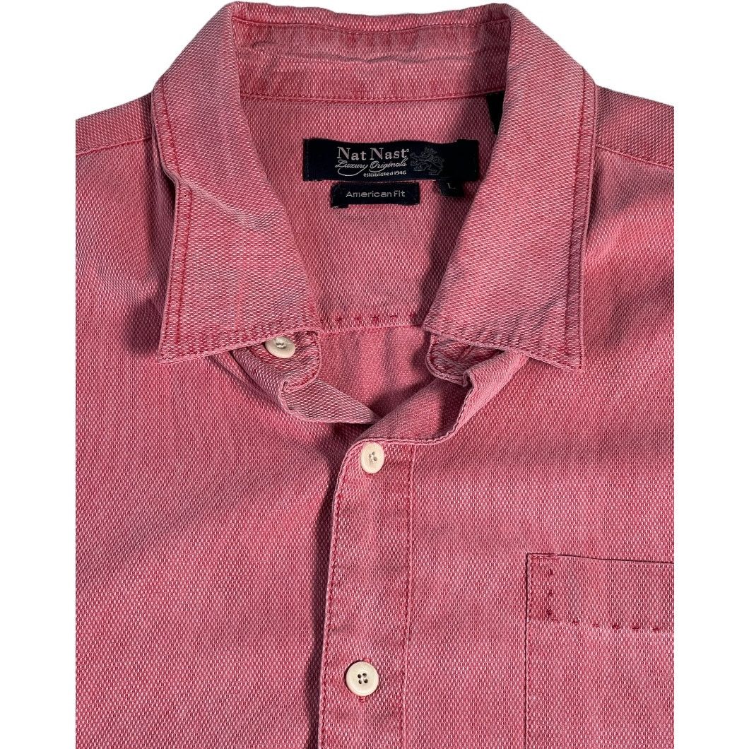 Nat Nast Nat Nast Mens Red Button Up Short Sleeve Silk Shirt Sz Large Size US L / EU 52-54 / 3 - 3 Thumbnail