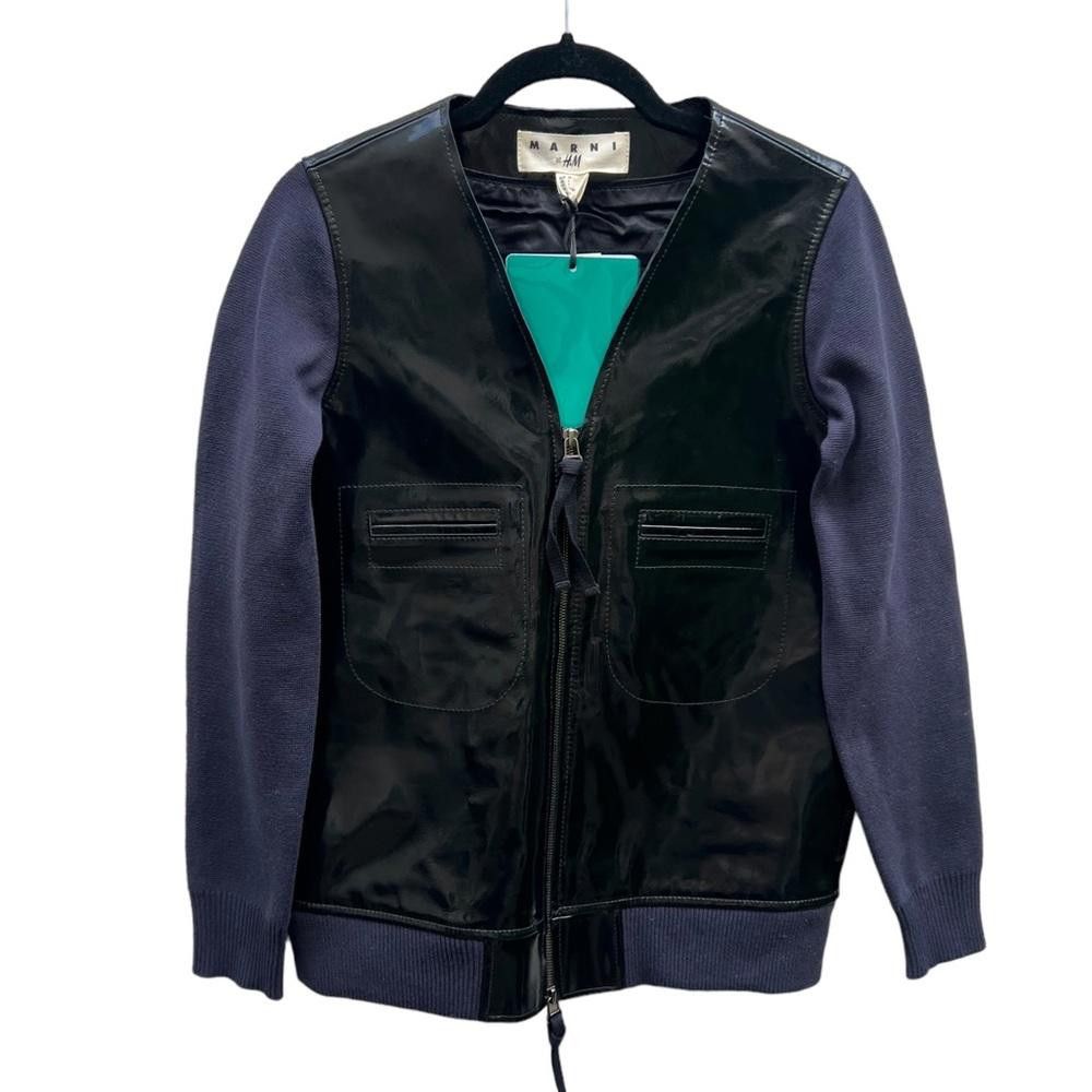 H&M × Marni Marni x H&M Patent Leather Bomber Jacket Size Small NWT Size M / US 6-8 / IT 42-44 - 4 Thumbnail