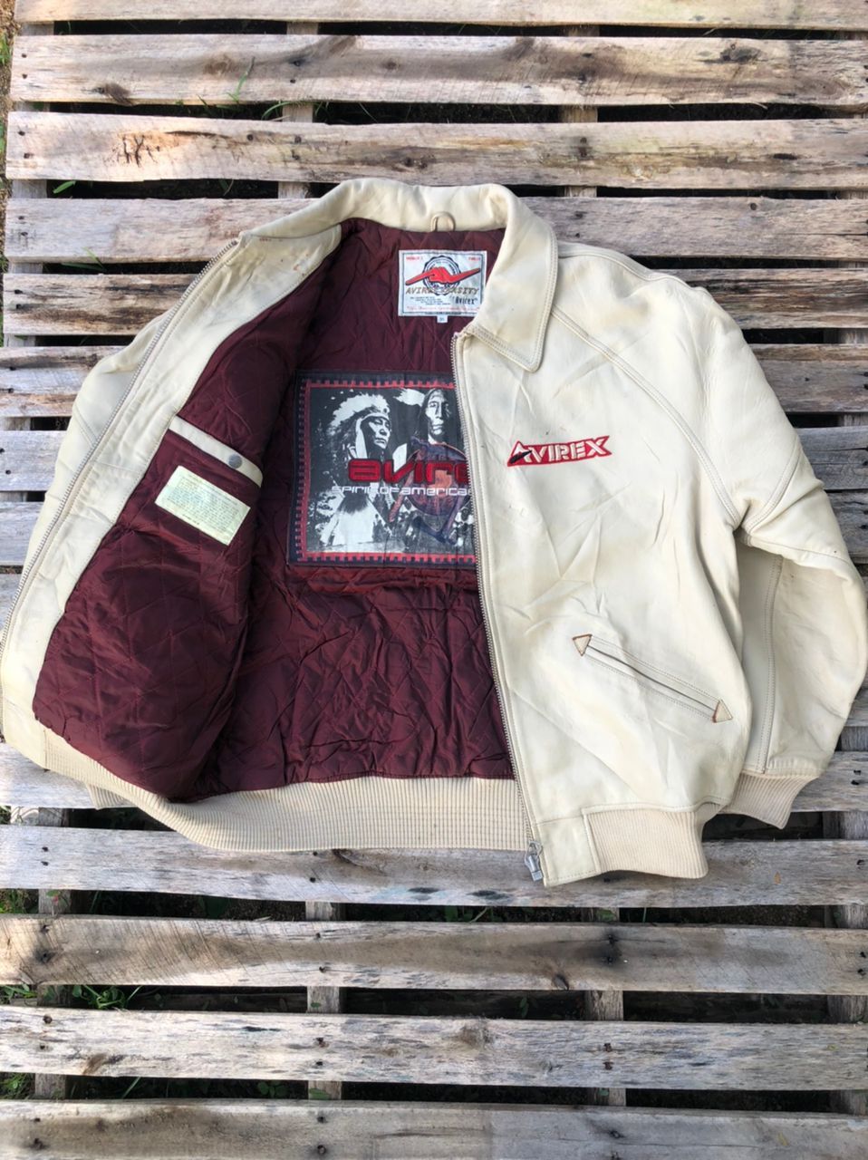 Avirex × Vintage Vintage Avirex Spirit Of American Varsity Leather Jacket Size US XL / EU 56 / 4 - 1 Thumbnail