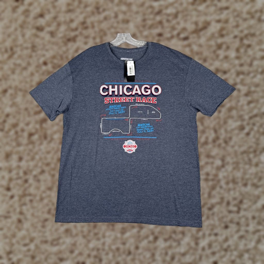 NASCAR Nascar Chicago Street Race Shirt Adult XL Blue Heather Logo T-Shirt Men Cars Racing All Seasons Size US XL / EU 56 / 4 - 1 Thumbnail