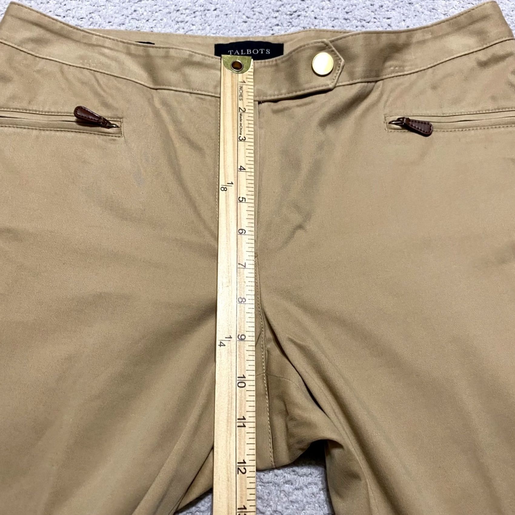 Talbots Talbots Womens 10 Beige Straight Dress Pants Mid Rise Business Office Size 32" / US 10 / IT 46 - 7 Thumbnail