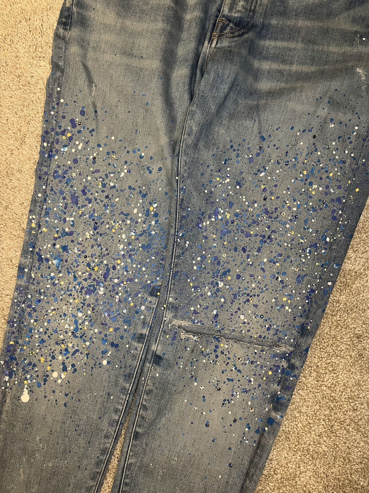 Amiri Amiri Crystal Painter Jeans Size US 33 - 3 Thumbnail