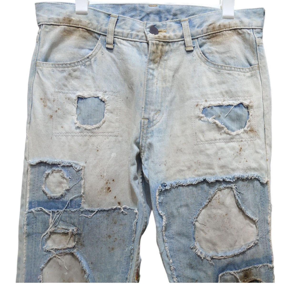 N.Hoolywood N.HOOLYWOOD Trompe L'oeil Patchwork Denim Jeans Size US 31 - 2 Thumbnail
