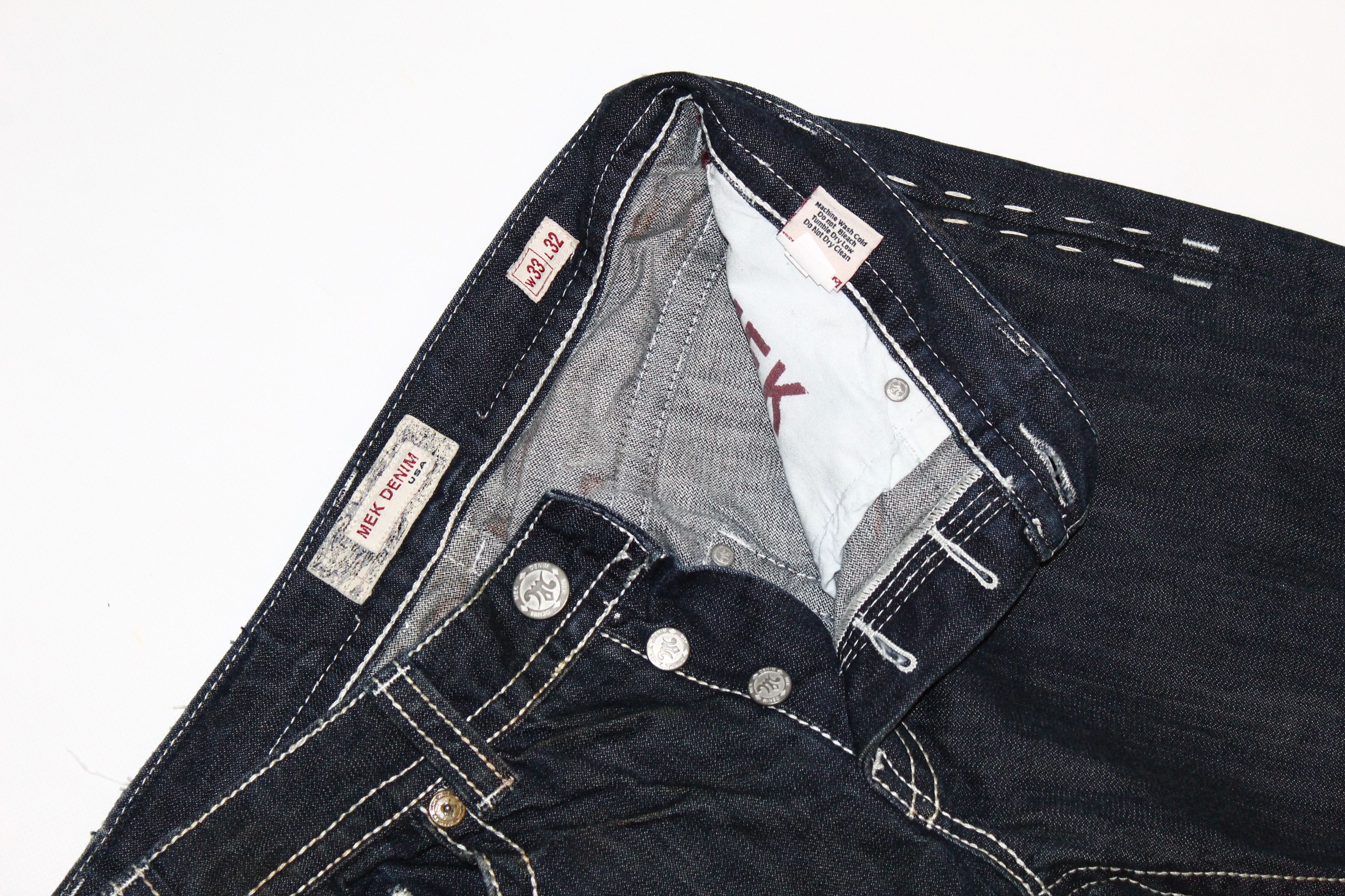 Mek Denim Y2K💥MEK DENIM USA Handcrafted Button Fly Baggy Rap Jeans Size US 33 - 5 Thumbnail