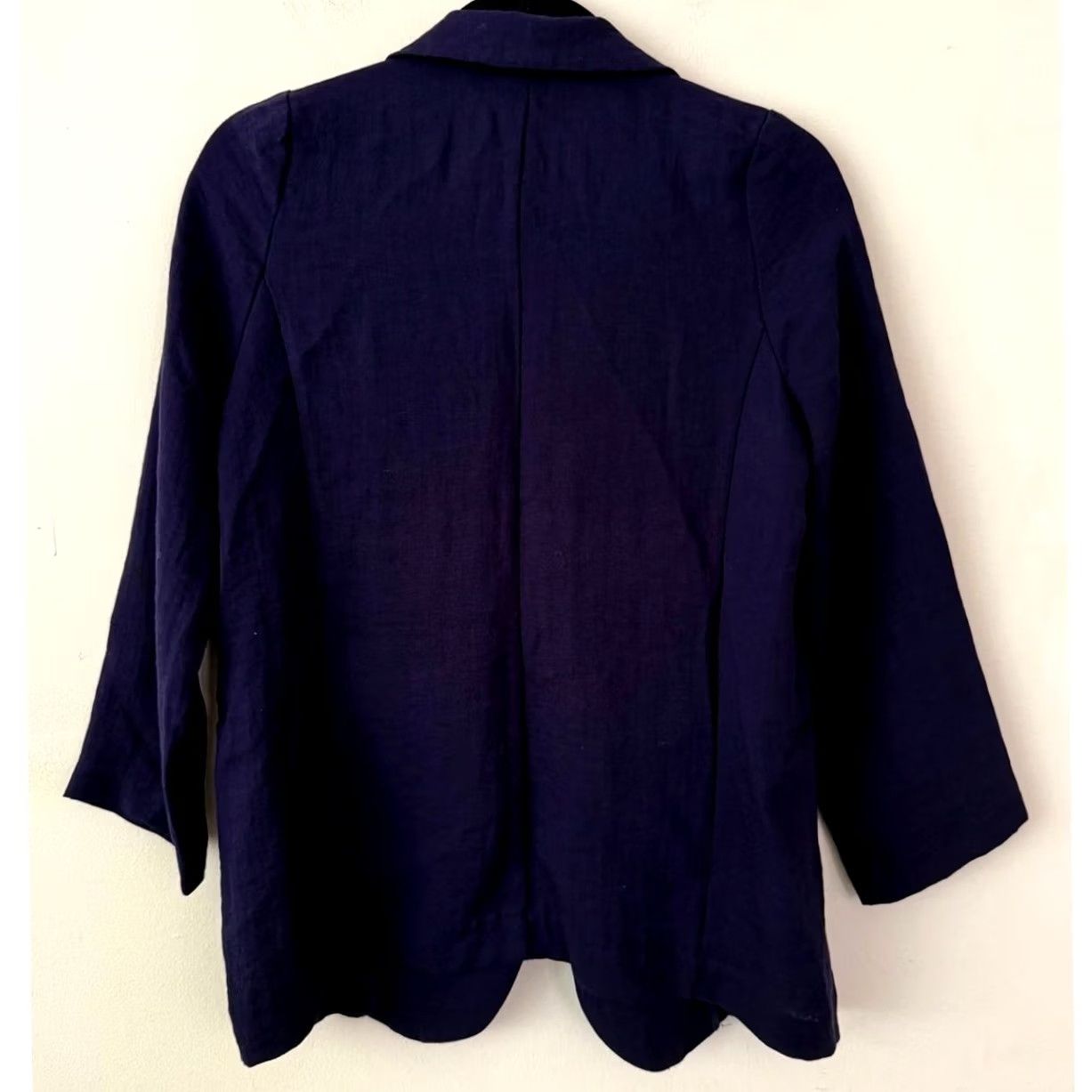AQUA Aqua Indigo Lightweight Quarter Sleeve Open Front Collared Blazer XL Women Size XL / US 12-14 / IT 48-50 - 3 Thumbnail