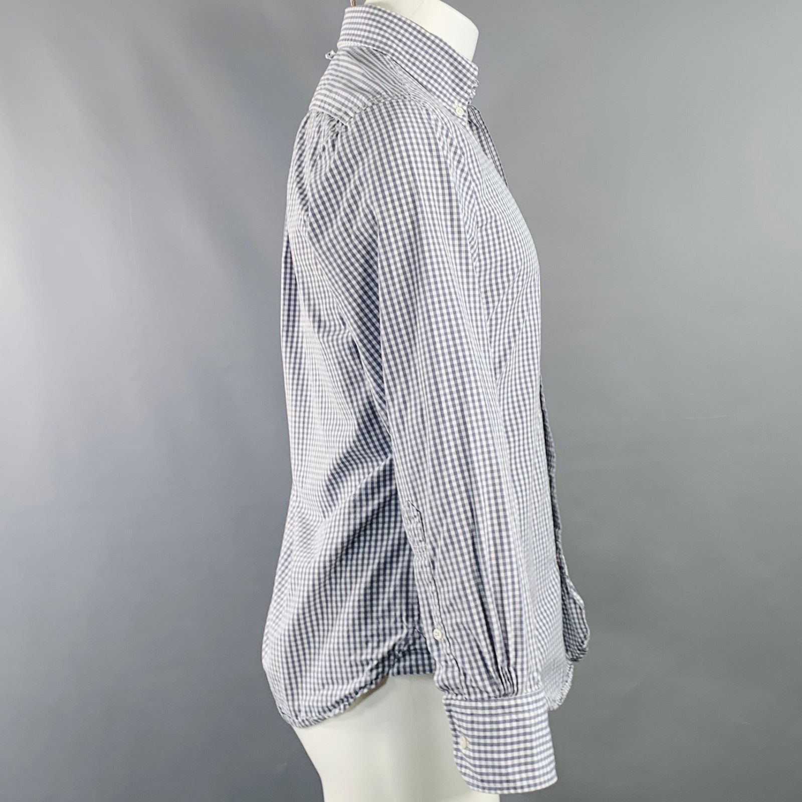 Brooks Brothers Black Fleece Size S Grey White Gingham Cotton One Pocket Shirt Size US S / EU 44-46 / 1 - 3 Thumbnail