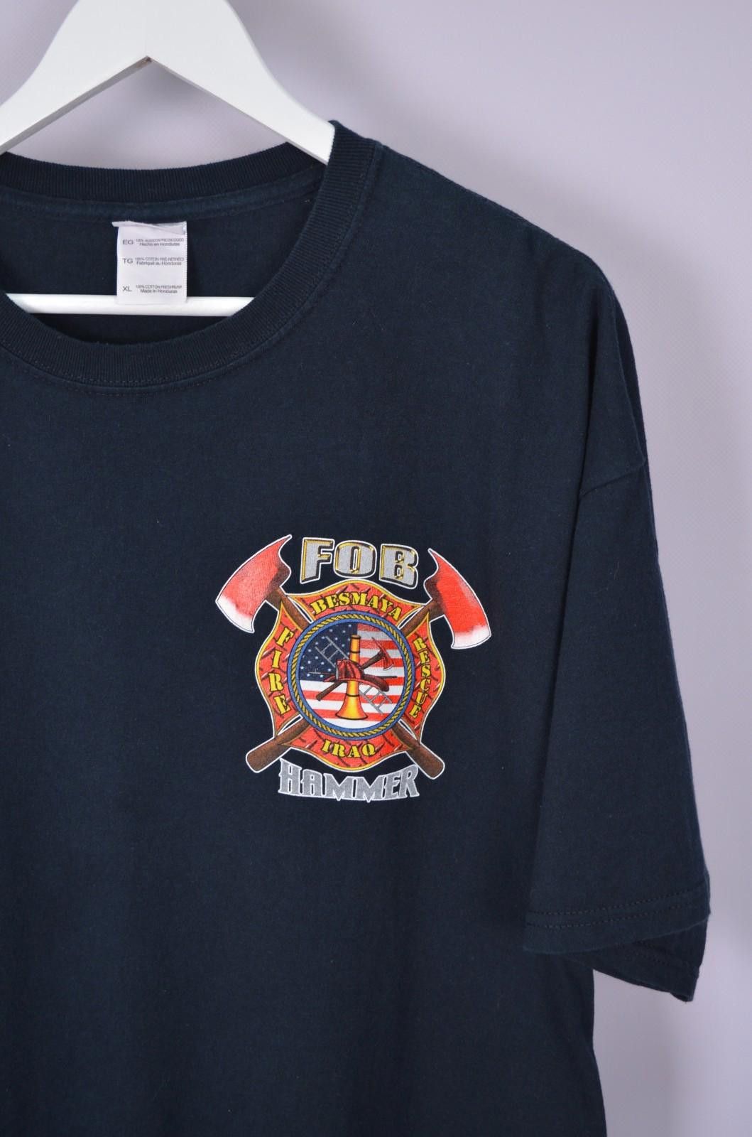 Gildan Hammer D11 Fire Rescue Besmaya Iraq FOB T Shirt Movie Sz XL Size US XL / EU 56 / 4 - 4 Thumbnail