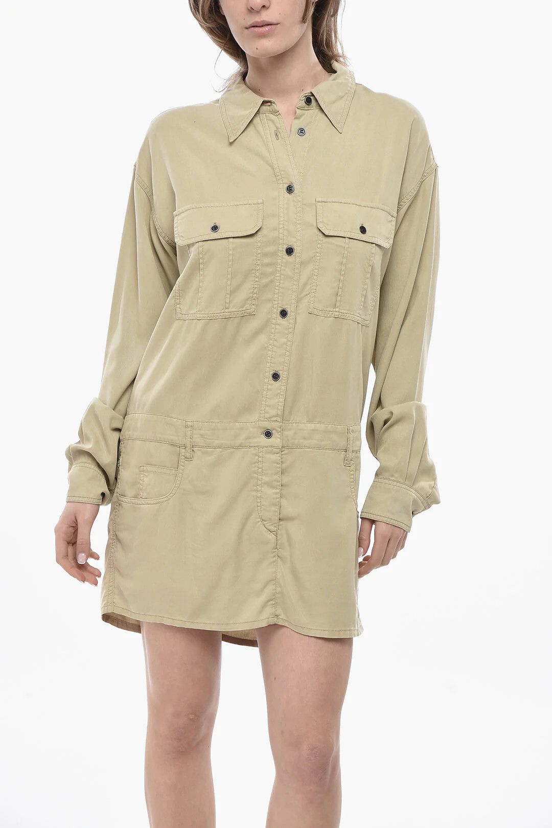 Isabel Marant og1mm0326 Sahariano Shirt in Beige Size M / US 6-8 / IT 42-44 - 4 Thumbnail