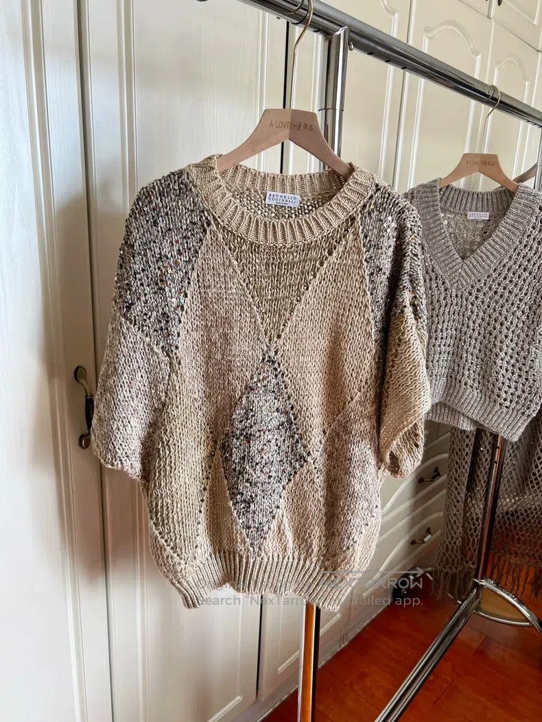 Brunello Cucinelli Brunello Cucinelli Sequin Linen Top Size M / US 6-8 / IT 42-44 - 1 Thumbnail