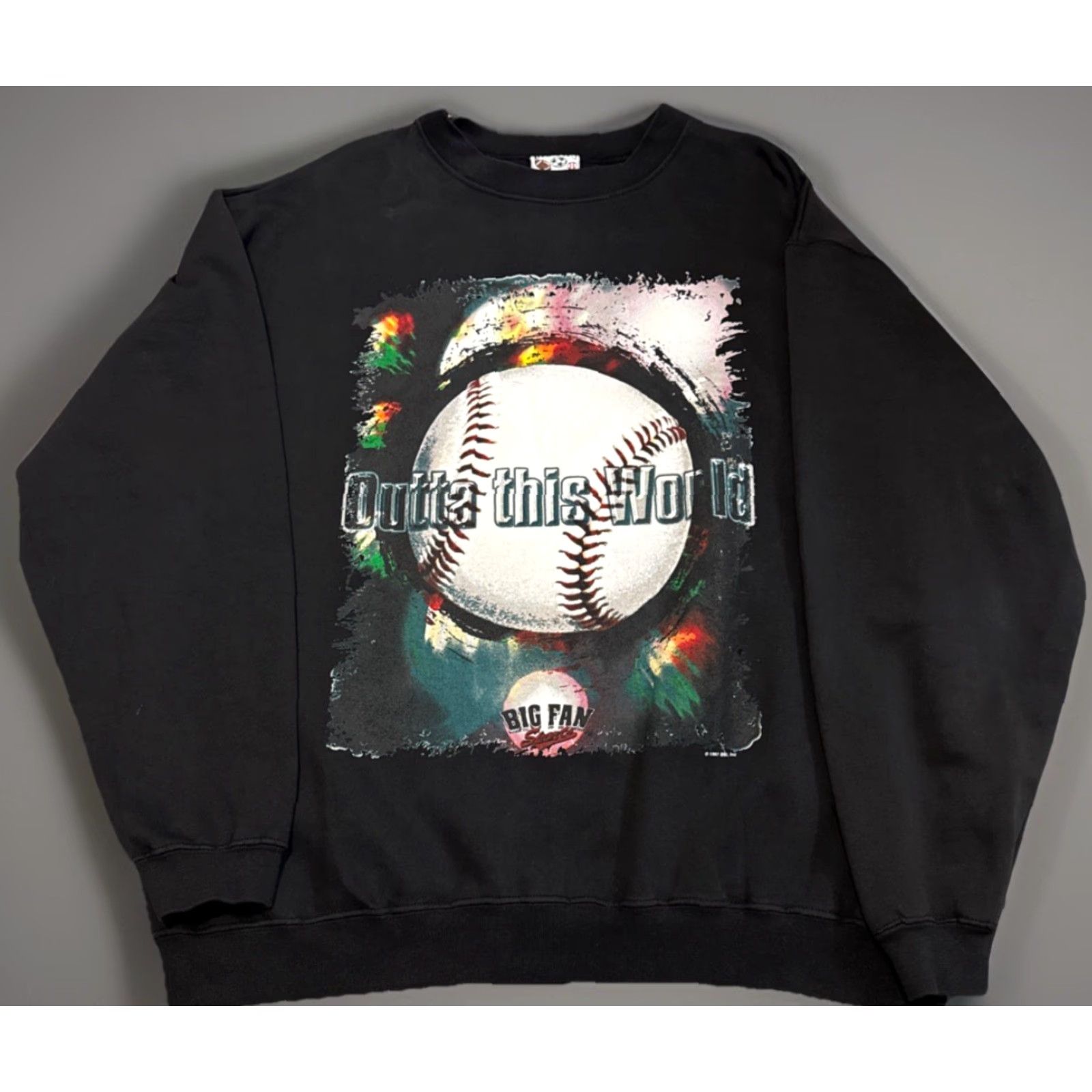 Vintage VTG 1997 Baseball Outta This World Big Fan Sports Black Crewneck Sweatshirt L Adult Mens Size US L / EU 52-54 / 3 - 2 Thumbnail