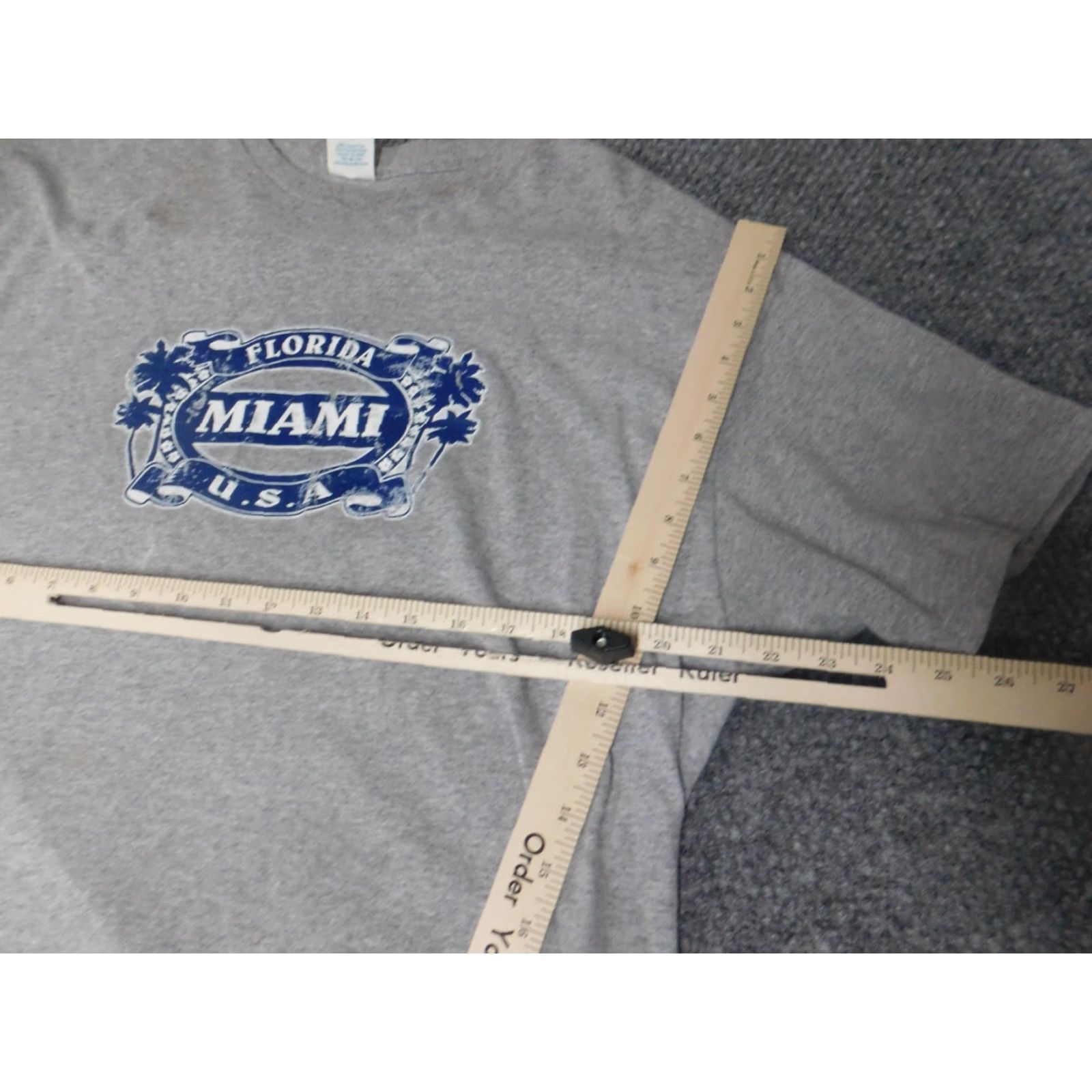 Delta Delta Miami Florida Mens Shirt L Gray Cotton Crew Neck Short Sleeve Logo T-Shirt Size US L / EU 52-54 / 3 - 6 Thumbnail