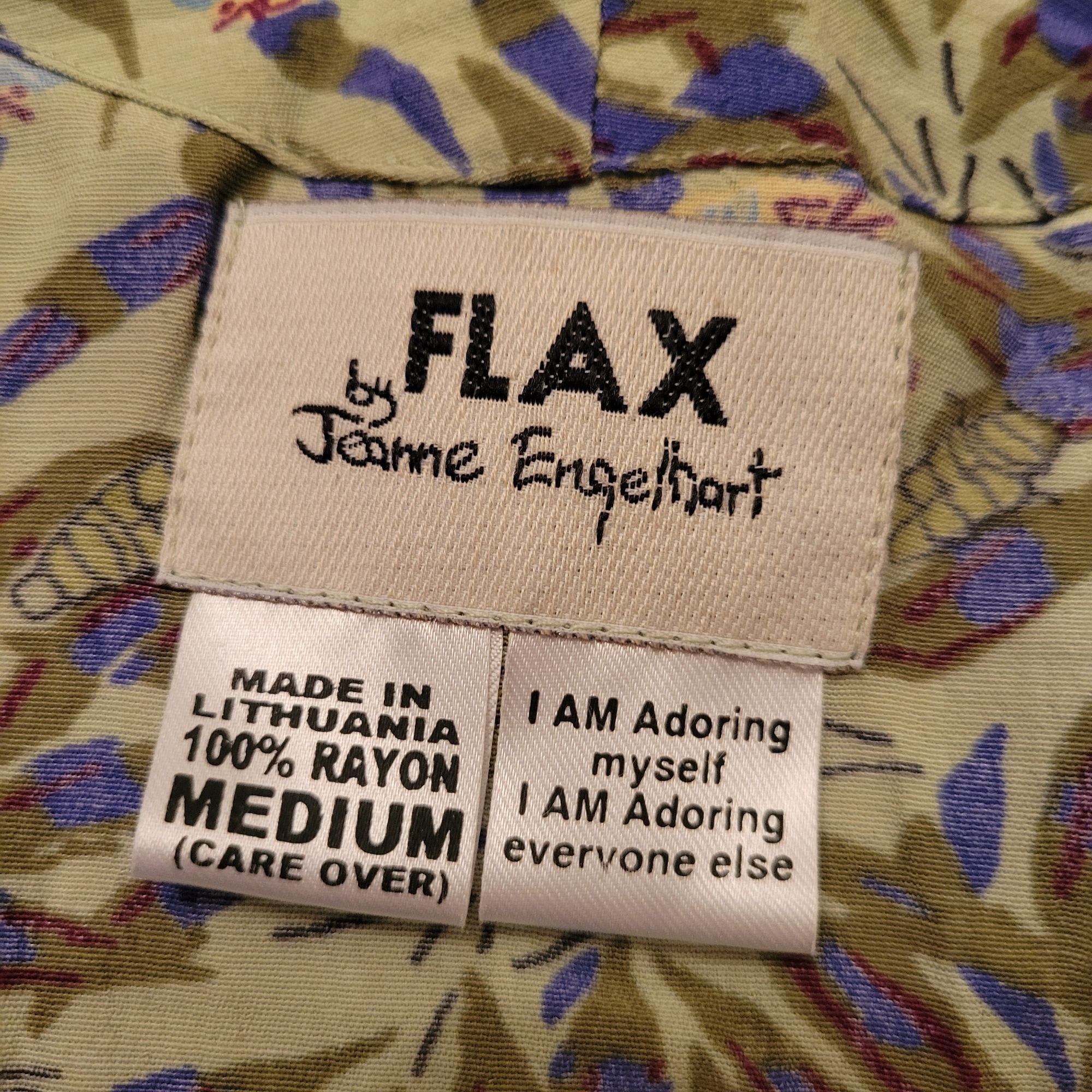 FLAX Flax Jeanne Engelhart M Rayon Floral Print Tie Front Lightwe Size M / US 6-8 / IT 42-44 - 3 Thumbnail