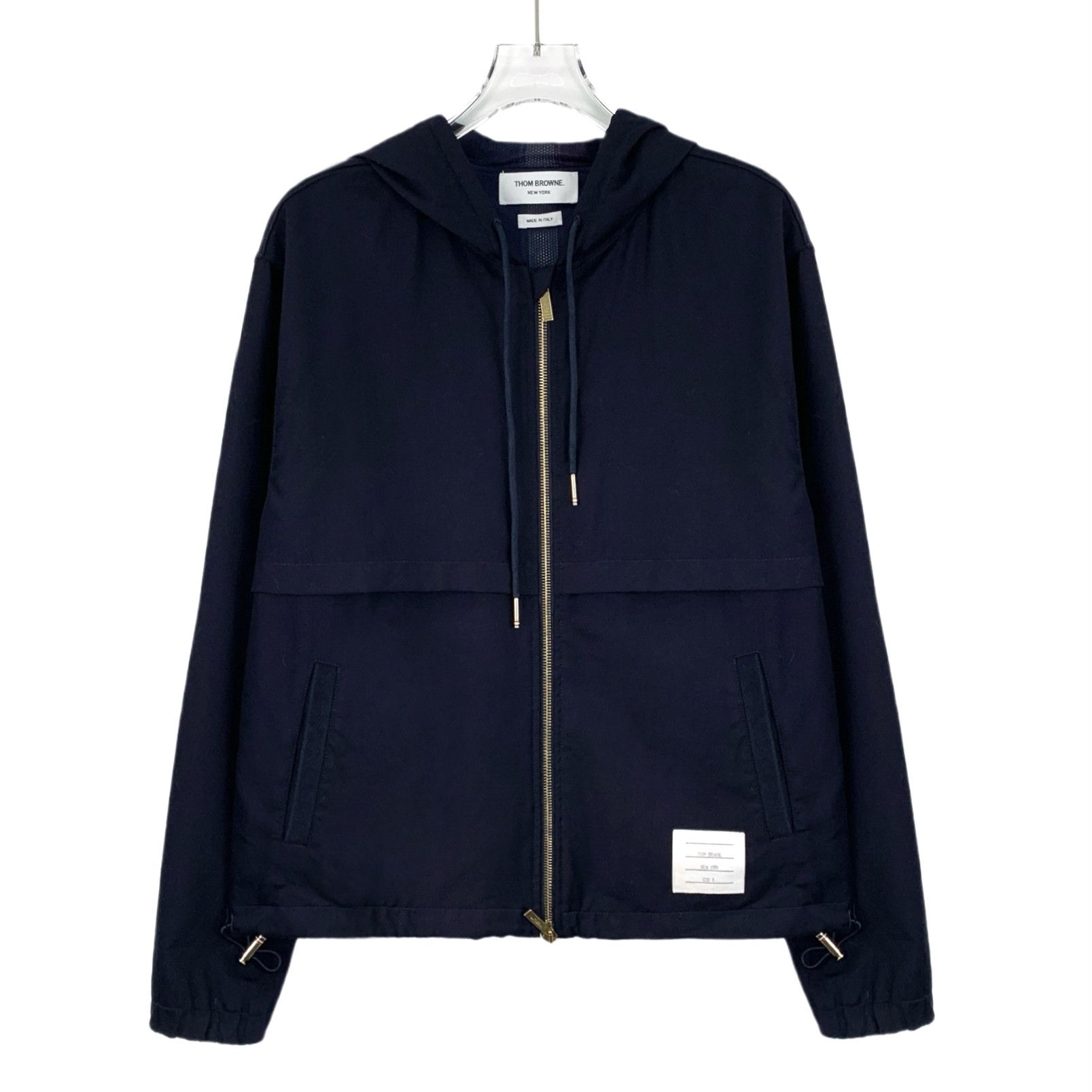Thom Browne Thom Browne Navy Wool 3-Stripes Hooded Zip Jacket (XS) Size US XS / EU 42 / 0 - 1 Thumbnail