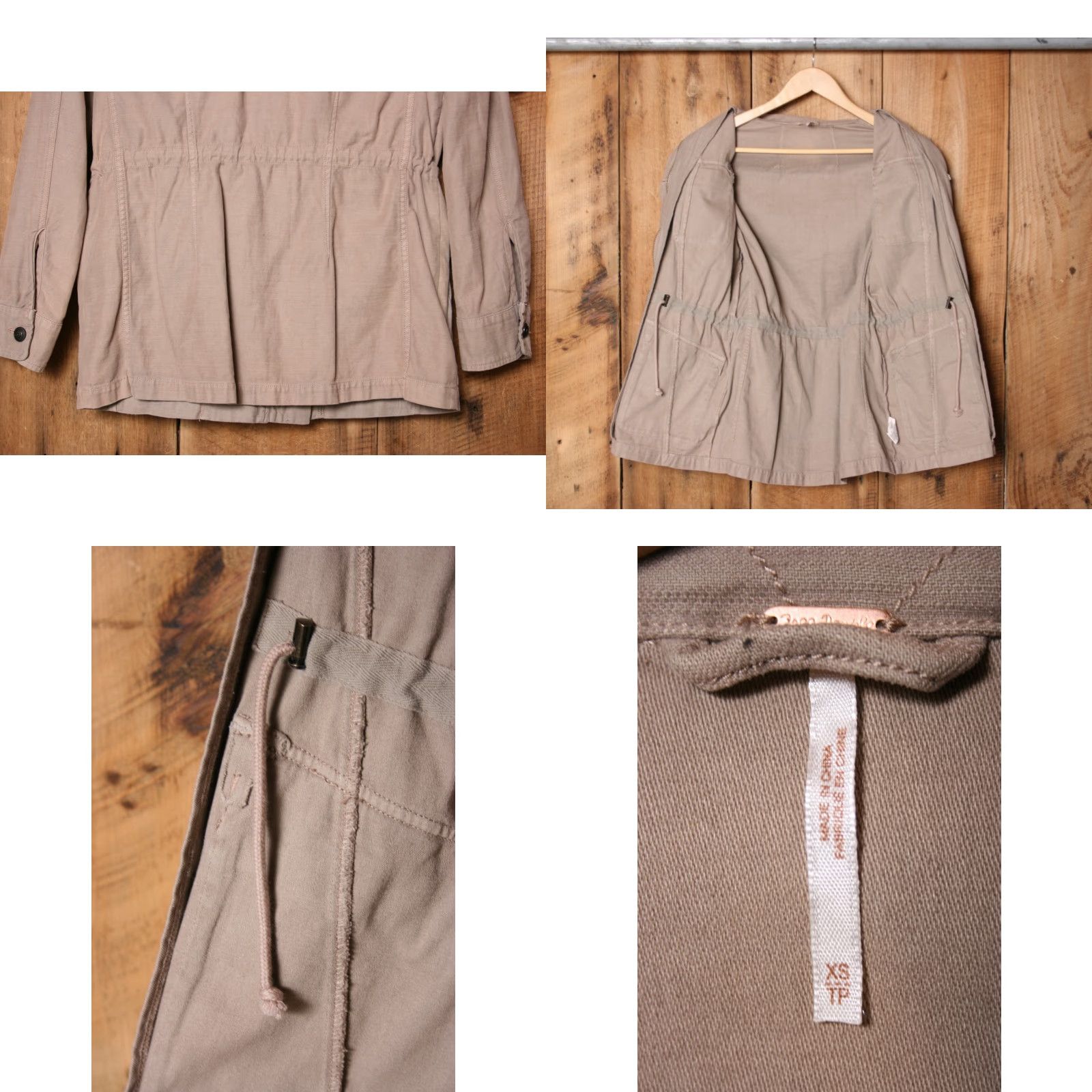 Free People FREE PEOPLE Not Your Brother's Surplus Jacket Shirt Women XS Khaki Rose Military Jacket - 100% Cotton, Solid, Button Zip, Excellent Condition Size XS / US 0-2 / IT 36-38 - 8 Thumbnail