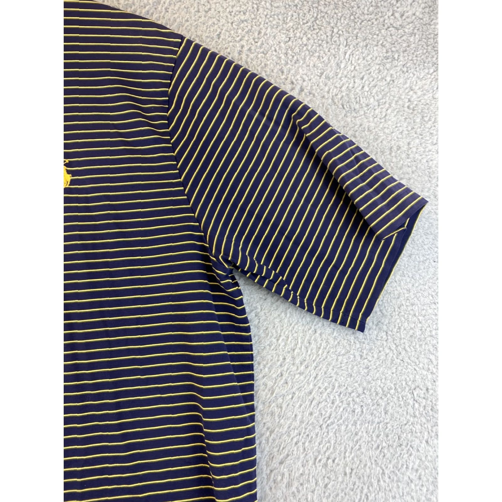 Polo Ralph Lauren Ralph Lauren Polo Golf Polo Shirt Mens Large Striped Navy Yellow Short Sleeve Collared Cotton Casual Activewear Golf Rugby Outdoor Size US L / EU 52-54 / 3 - 2 Thumbnail