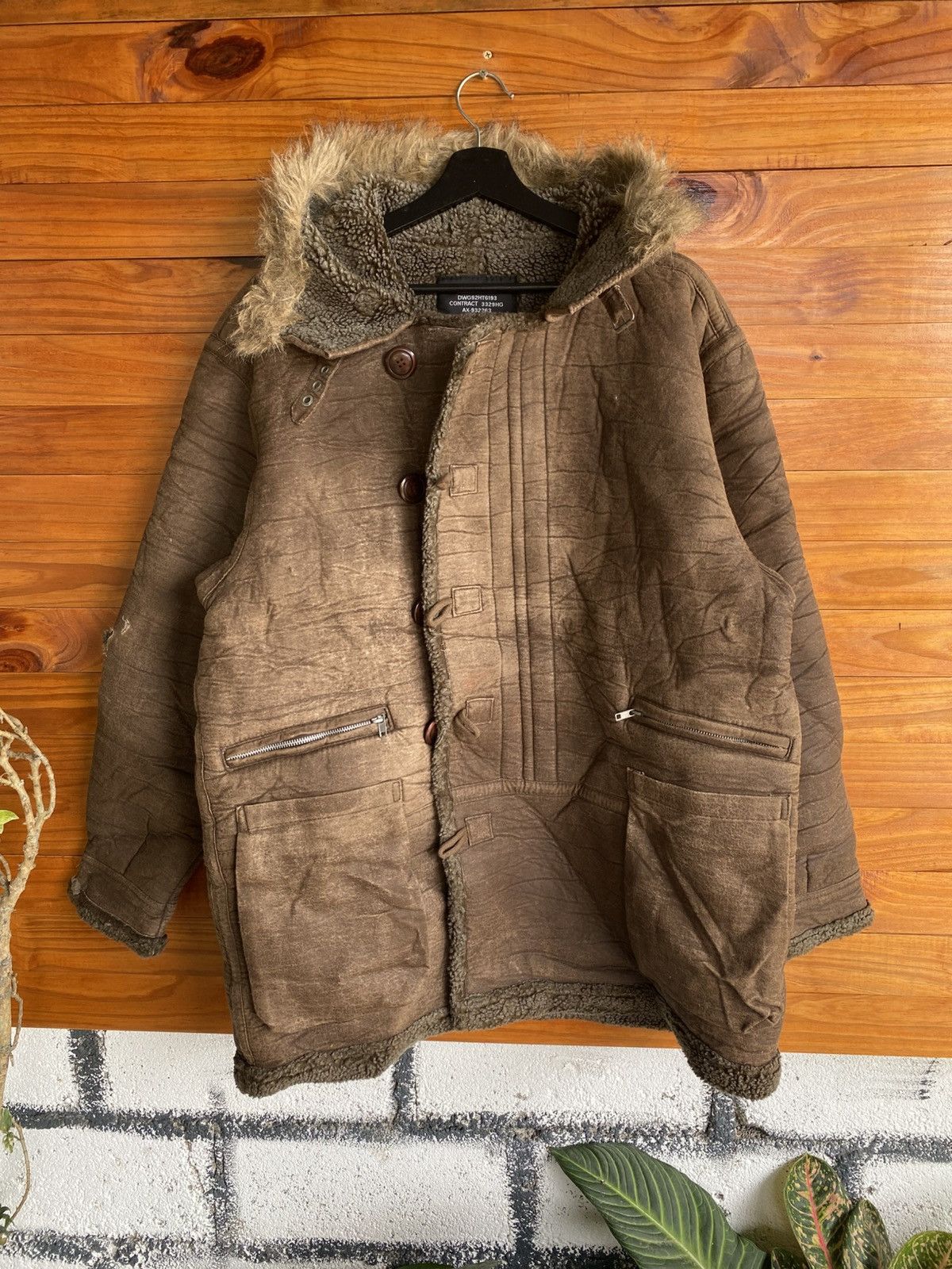 Japanese Brand Houston Type B-7 Shearling Faux Sheepskin Parka Fur Hood Size US M / EU 48-50 / 2 - 3 Thumbnail