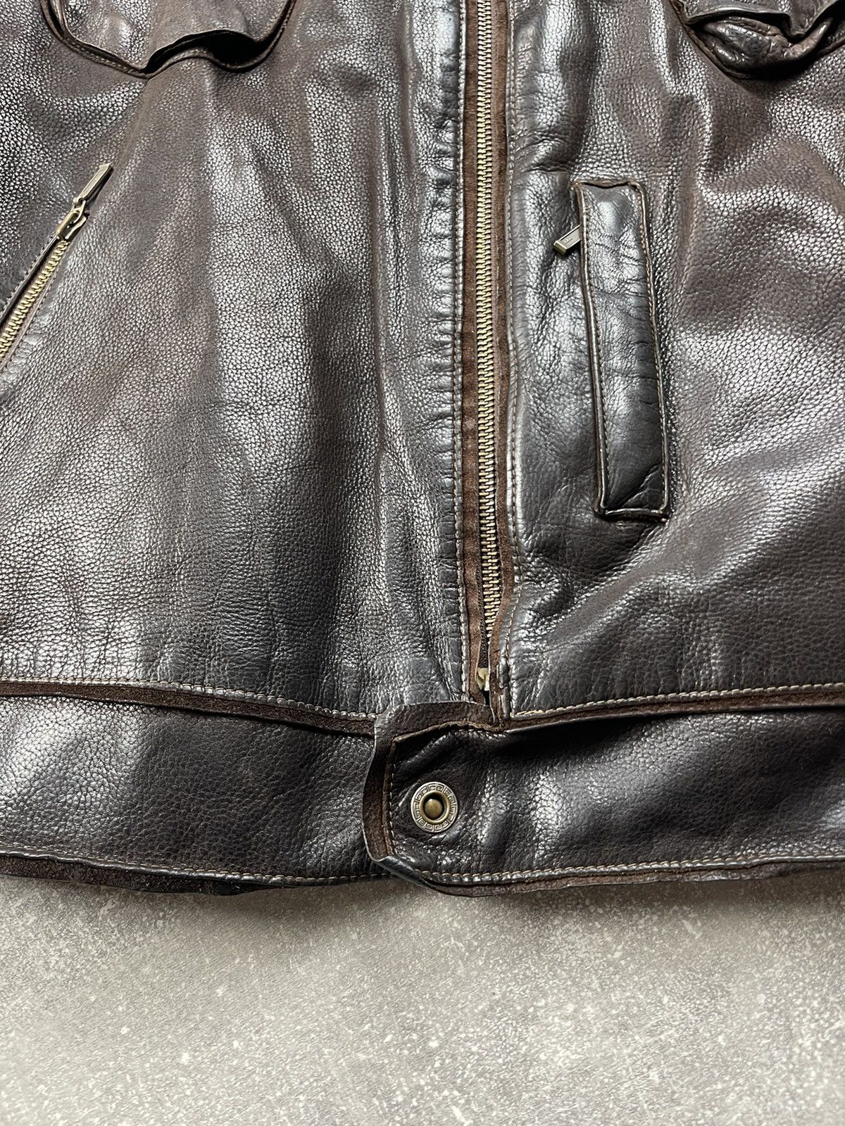 Harley Davidson × Vintage Vintage Harley Davidson 90s Leather Brown Biker Jacket Size US XL / EU 56 / 4 - 14 Thumbnail