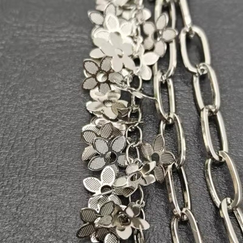 Other Silvery Floral leaf Three layers Wallet Keychain Size ONE SIZE - 5 Thumbnail