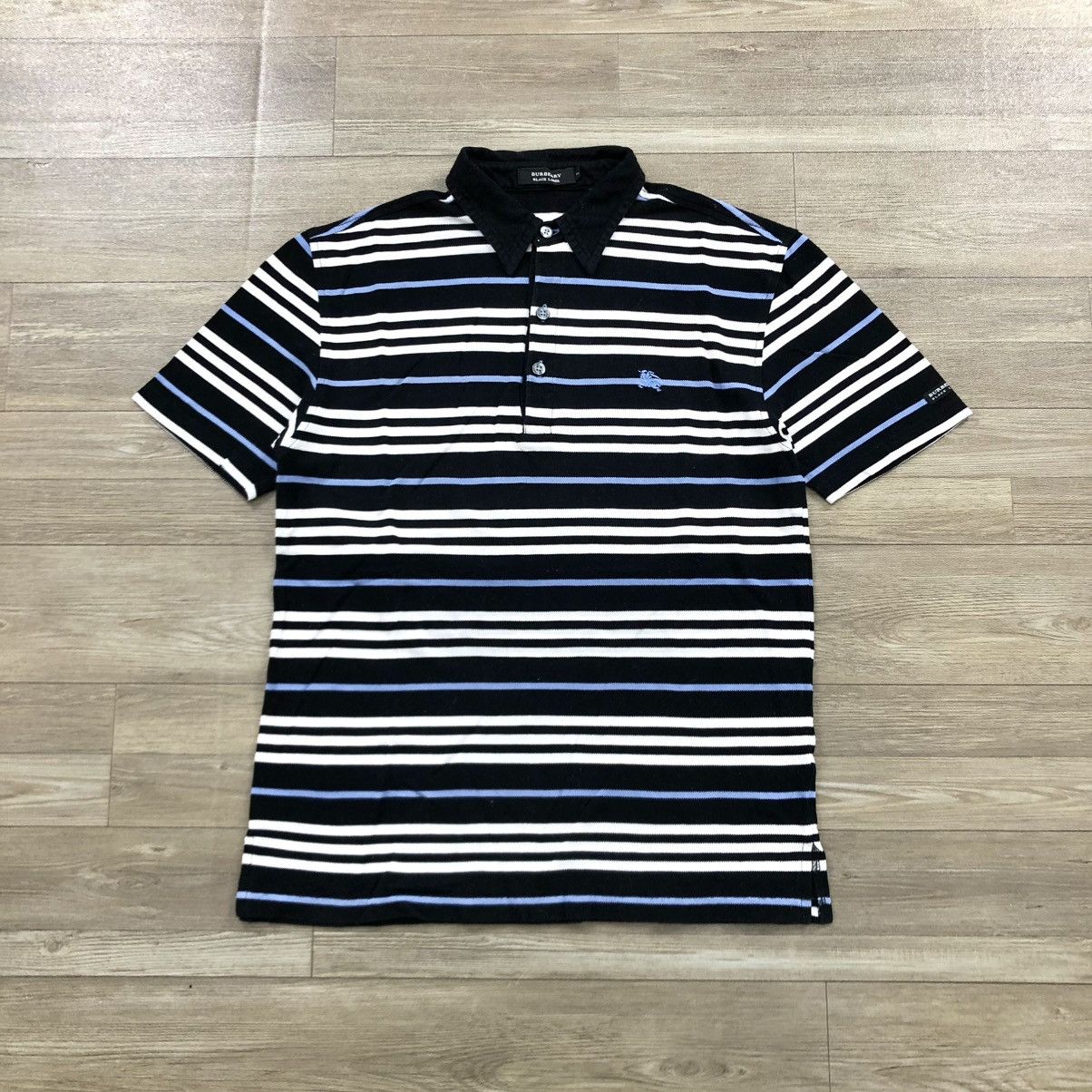 Burberry Vintage Burberry Black Label Polo T-shirt Stripe Luxury Size US S / EU 44-46 / 1 - 1 Thumbnail