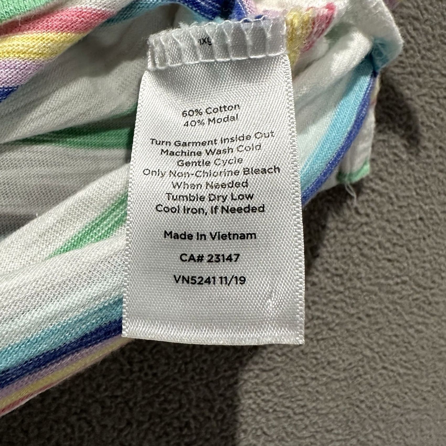 Talbots Talbots Top Womens 1X Plus Rainbow Striped Button Shoulder Tee Boat Neck EUC Size XL / US 12-14 / IT 48-50 - 3 Thumbnail