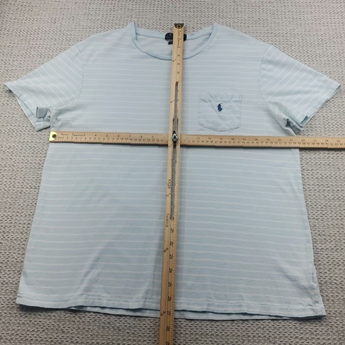 Ralph Lauren Polo Ralph Lauren Custom Fit T-Shirt Multicolor Striped Slim XL Mens Crew Neck Short Sleeve Light Blue Size US XL / EU 56 / 4 - 7 Thumbnail