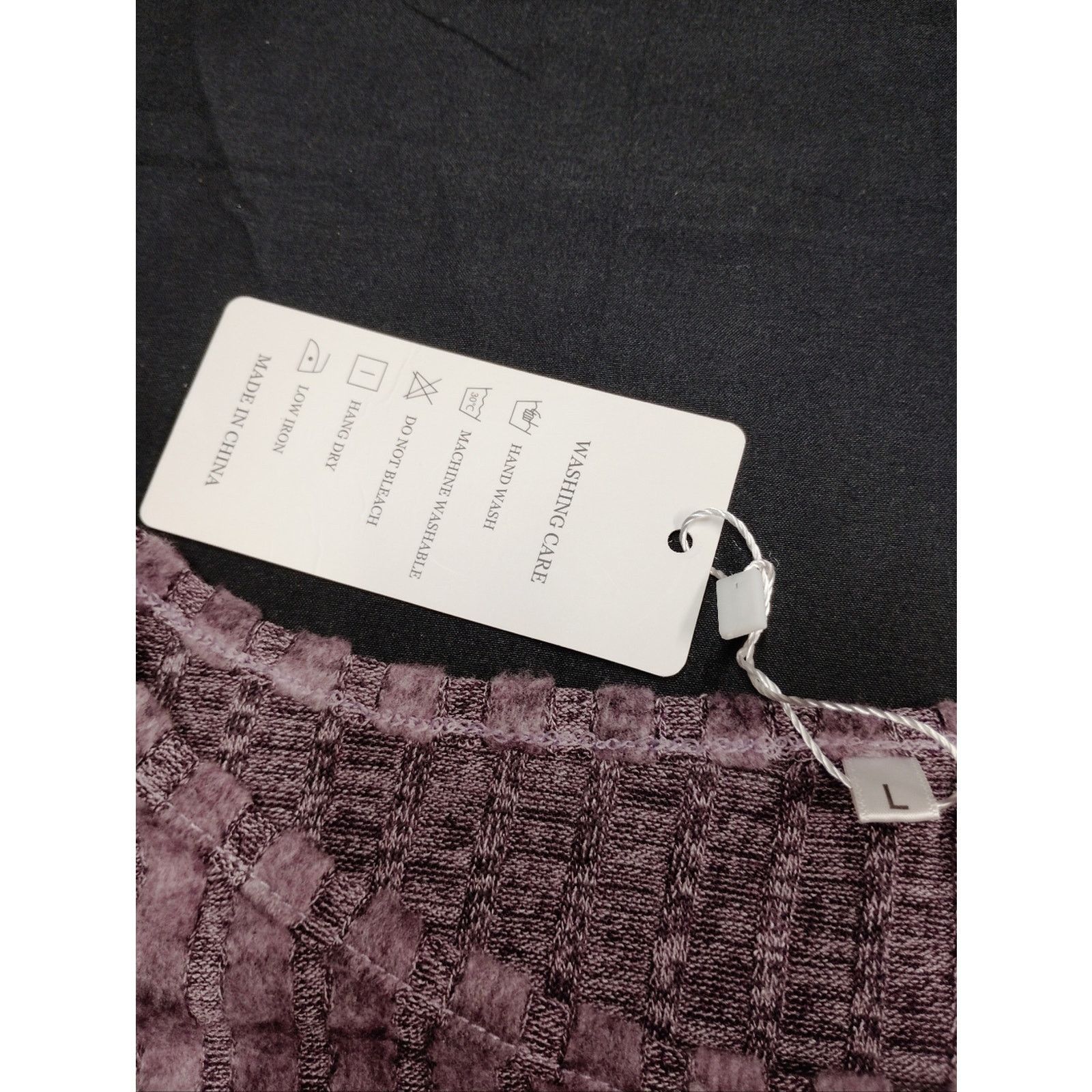 Ferre Mauve Textured Feryshe Short Sleeve Top With Lace Sleeves Size L / US 10 / IT 46 - 4 Thumbnail
