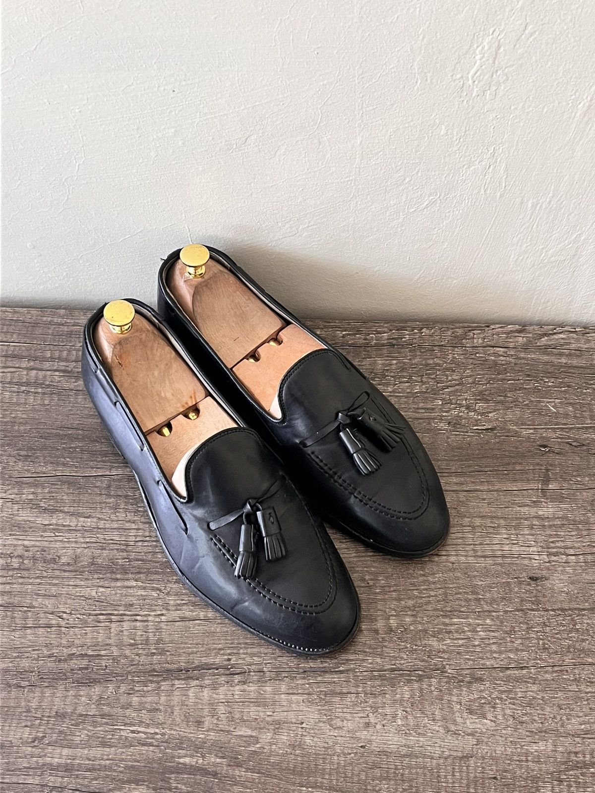 Alden ALDEN 660 BLACK LEATHER TASSEL LOAFERS SLIP ON 13 AA Size US 9.5 / EU 42-43 - 3 Thumbnail