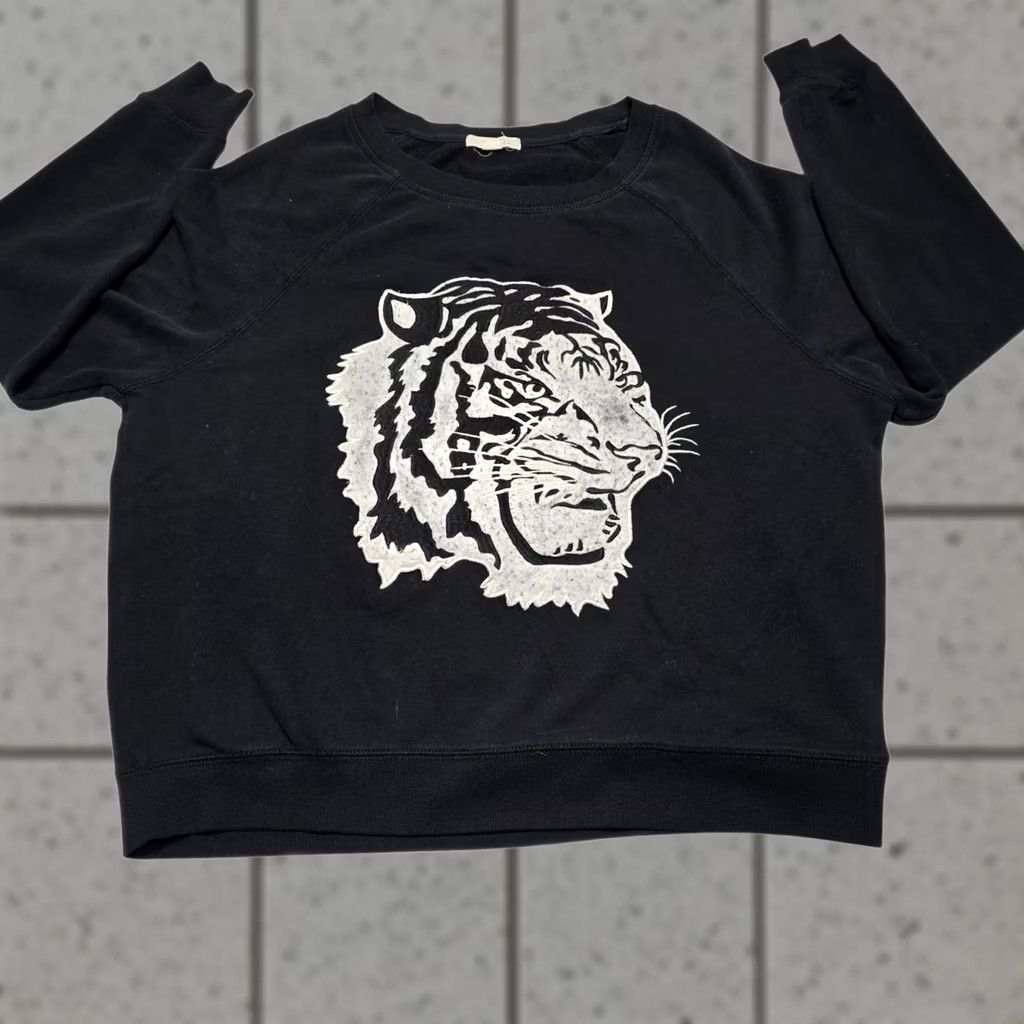 Garage Garage Women's Sweatshirt Pullover Tiger Design Size L Black Crew Neck Long Sleeve Activewear Women Mens? Size L / US 10 / IT 46 - 1 Thumbnail