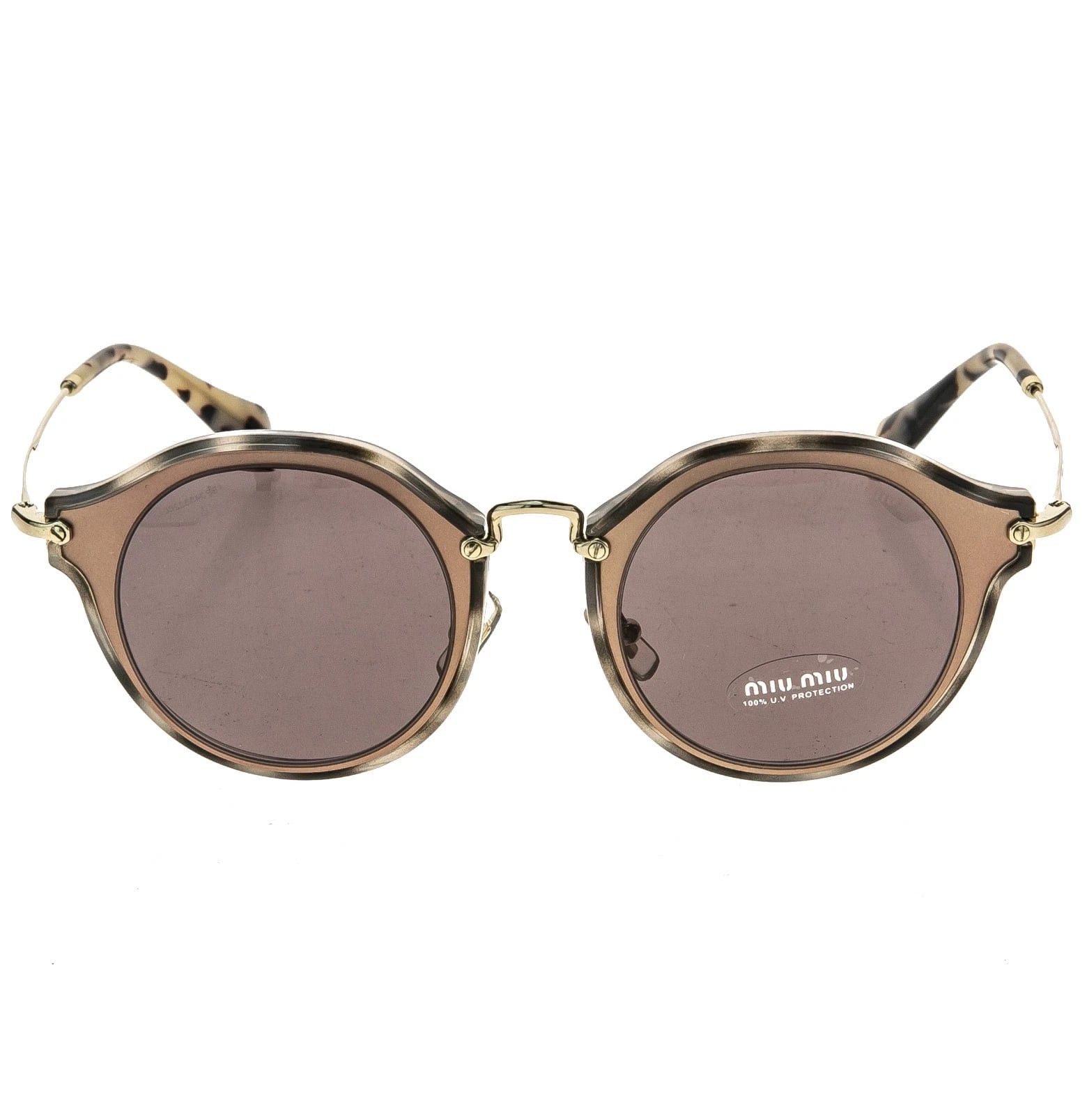 Miu Miu MIU MIU MU51SS NOIR 51S Sand Havana Rose Gold Sunglasses Size ONE SIZE - 9 Thumbnail