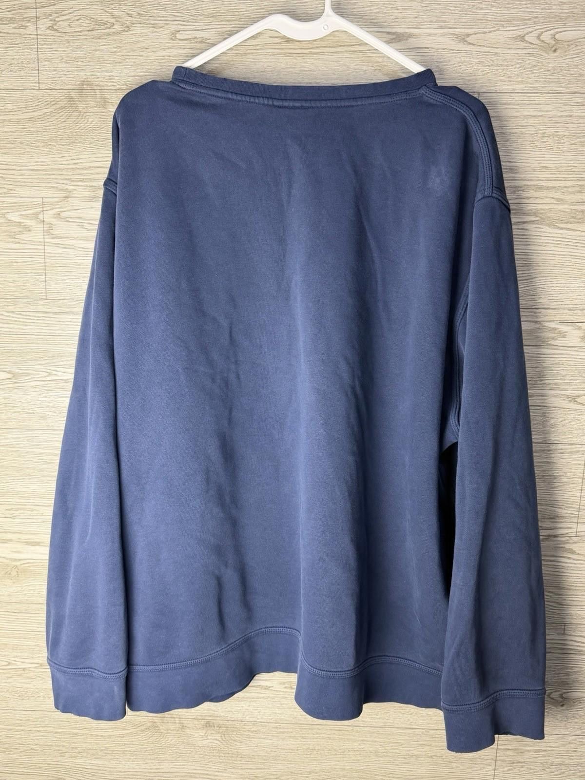 Nike VTG Y2K Nike Men's XL Navy Crewneck Sweatshirt Center Swoosh Size US XL / EU 56 / 4 - 2 Thumbnail
