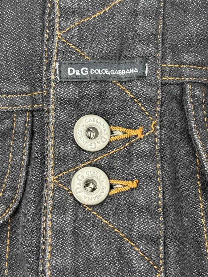 Dolce & Gabbana 2000s Dolce & Gabbana Navy Denim Buttoned Fur Arms Jacket Size US S / EU 44-46 / 1 - 10 Thumbnail