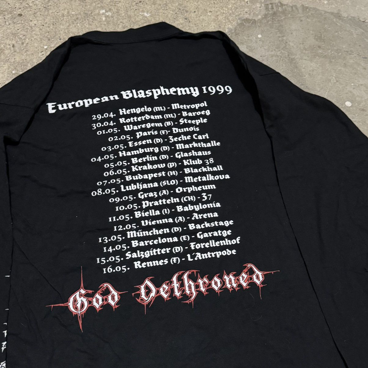 Band Tees × Vintage Vintage Dethrone 90s European Blasphemy 1999 Size US XL / EU 56 / 4 - 5 Thumbnail